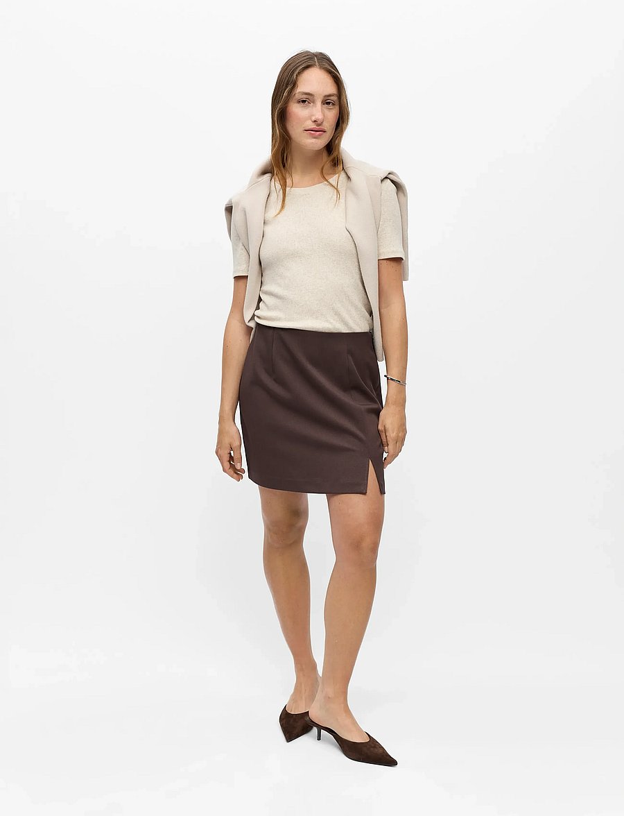 Object - OBJLISA MW MINI SKIRT NOOS - korte nederdele - seal brown - 3