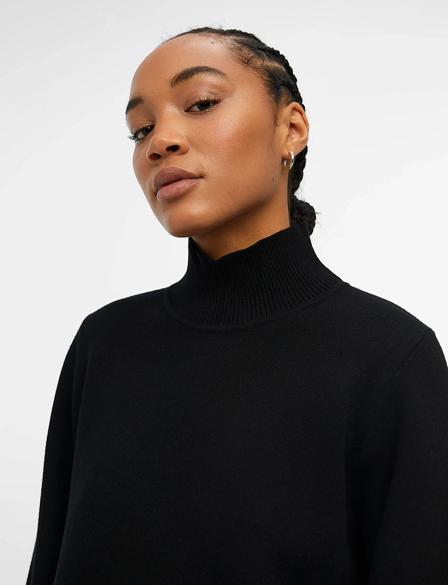 Object - OBJREYNARD HIGH NECK PULLOVER NOOS - stickade tröjor - black - 5