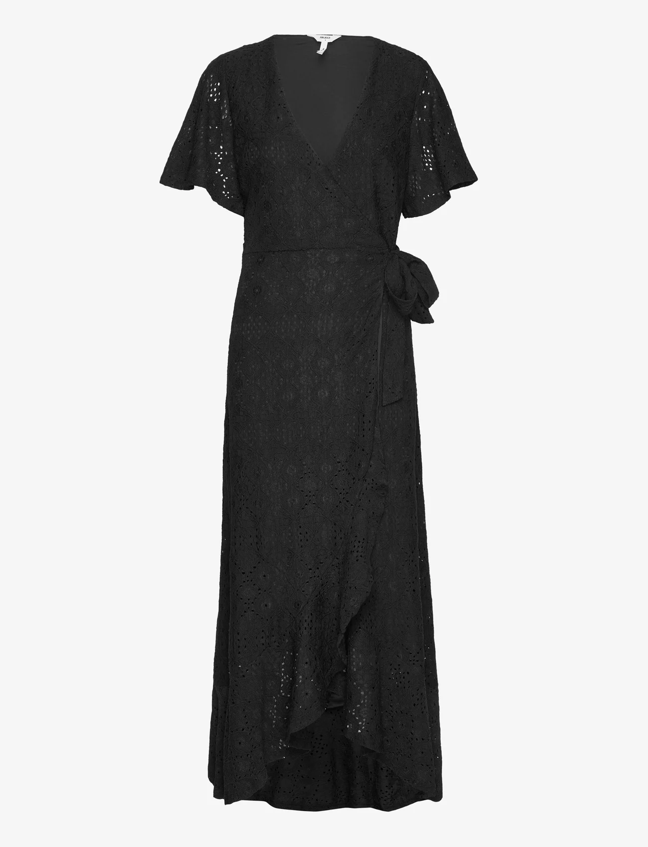Object - OBJFEODORA S/S WRAP DRESS 127 - sukienki kopertowe - black - 0