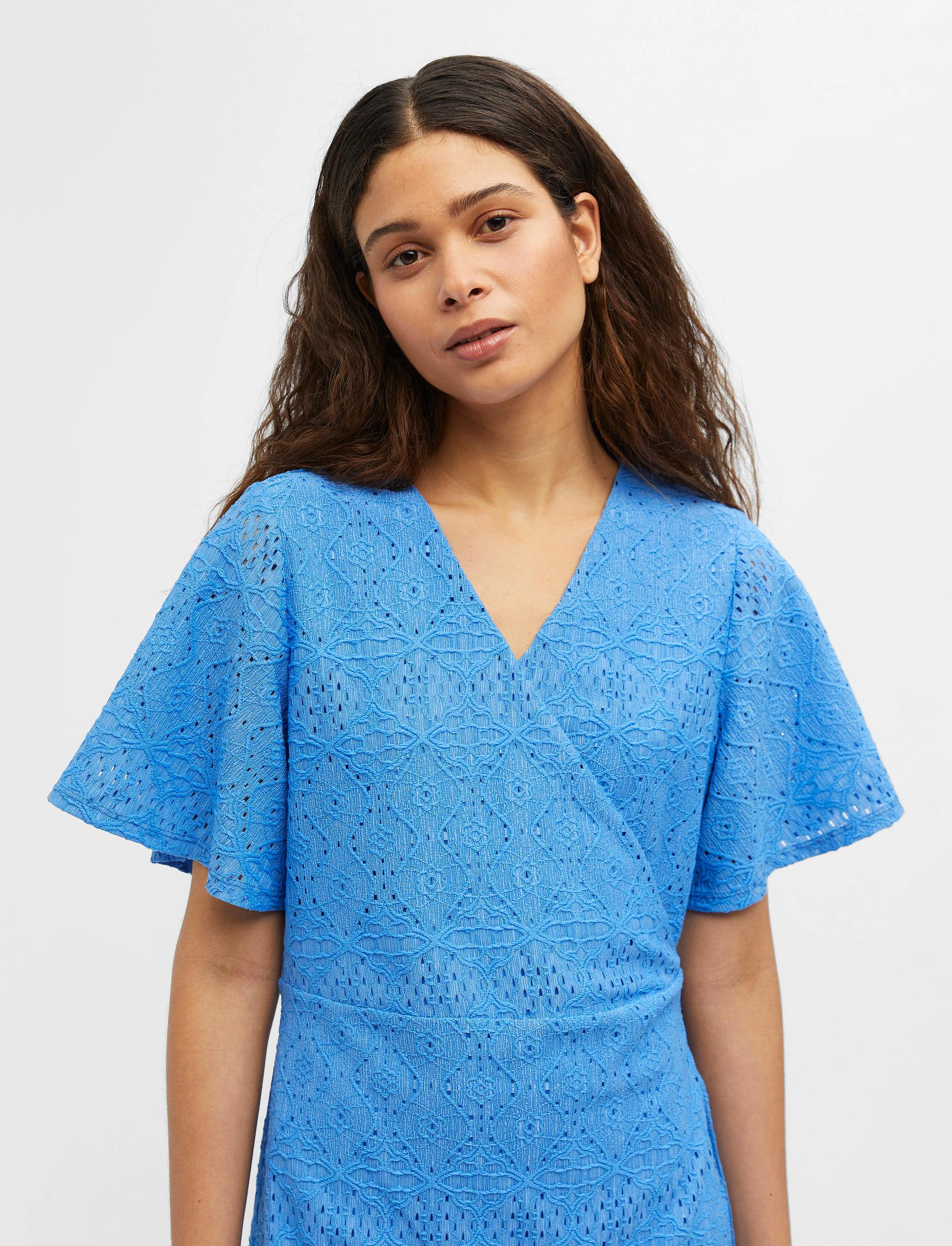 Object - OBJFEODORA S/S WRAP DRESS 127 - omlottklänningar - provence - 5