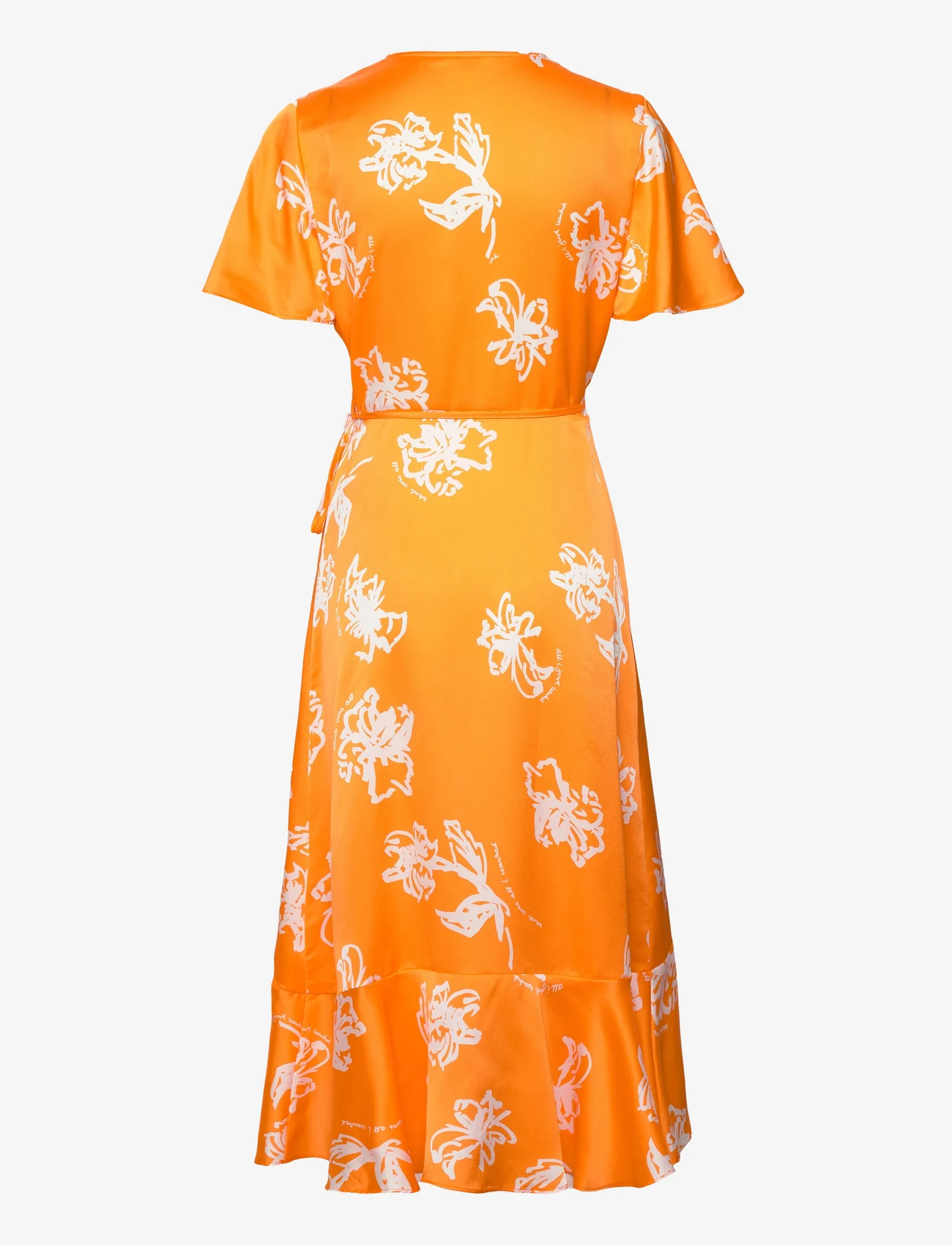 Object - OBJISSY PAPAYA S/S MIDI WRAP DRESS 127 - feestelijke kleding voor outlet-prijzen - bright marigold - 1