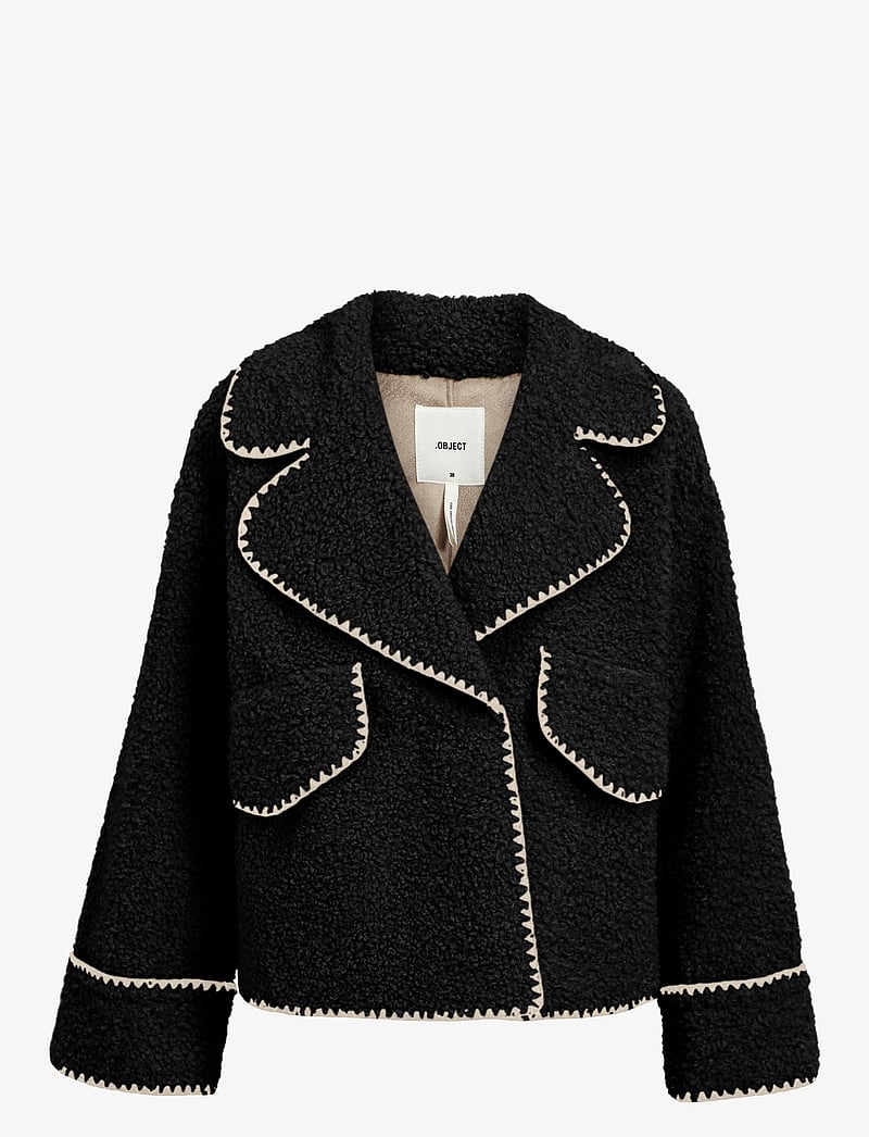 Object - OBJSHIREN JACKET REP - teddyjakker - black - 1