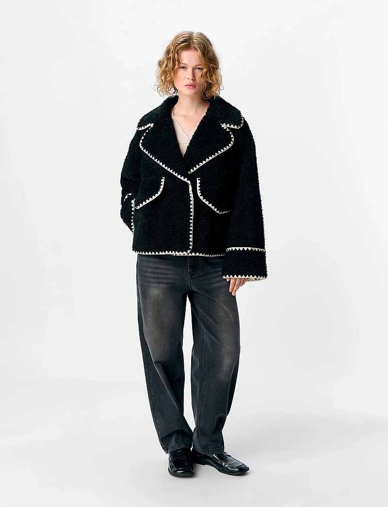 Object - OBJSHIREN JACKET REP - teddyjakker - black - 3