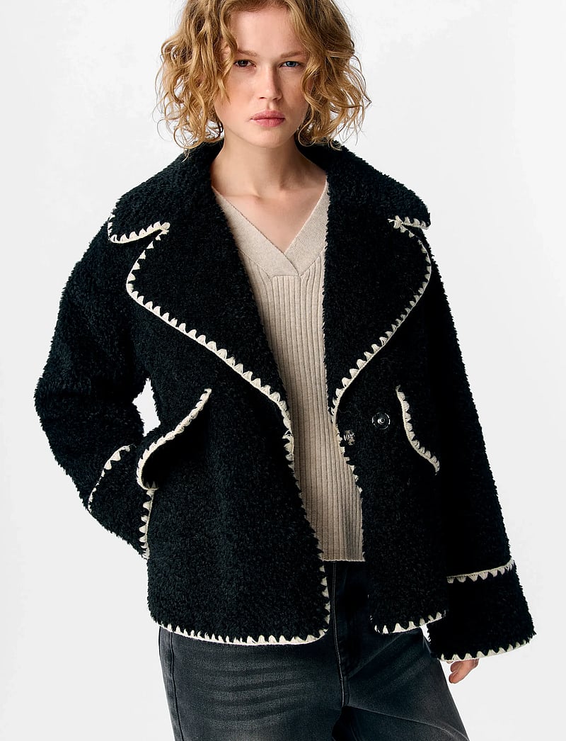 Object - OBJSHIREN JACKET REP - teddyjakker - black - 4