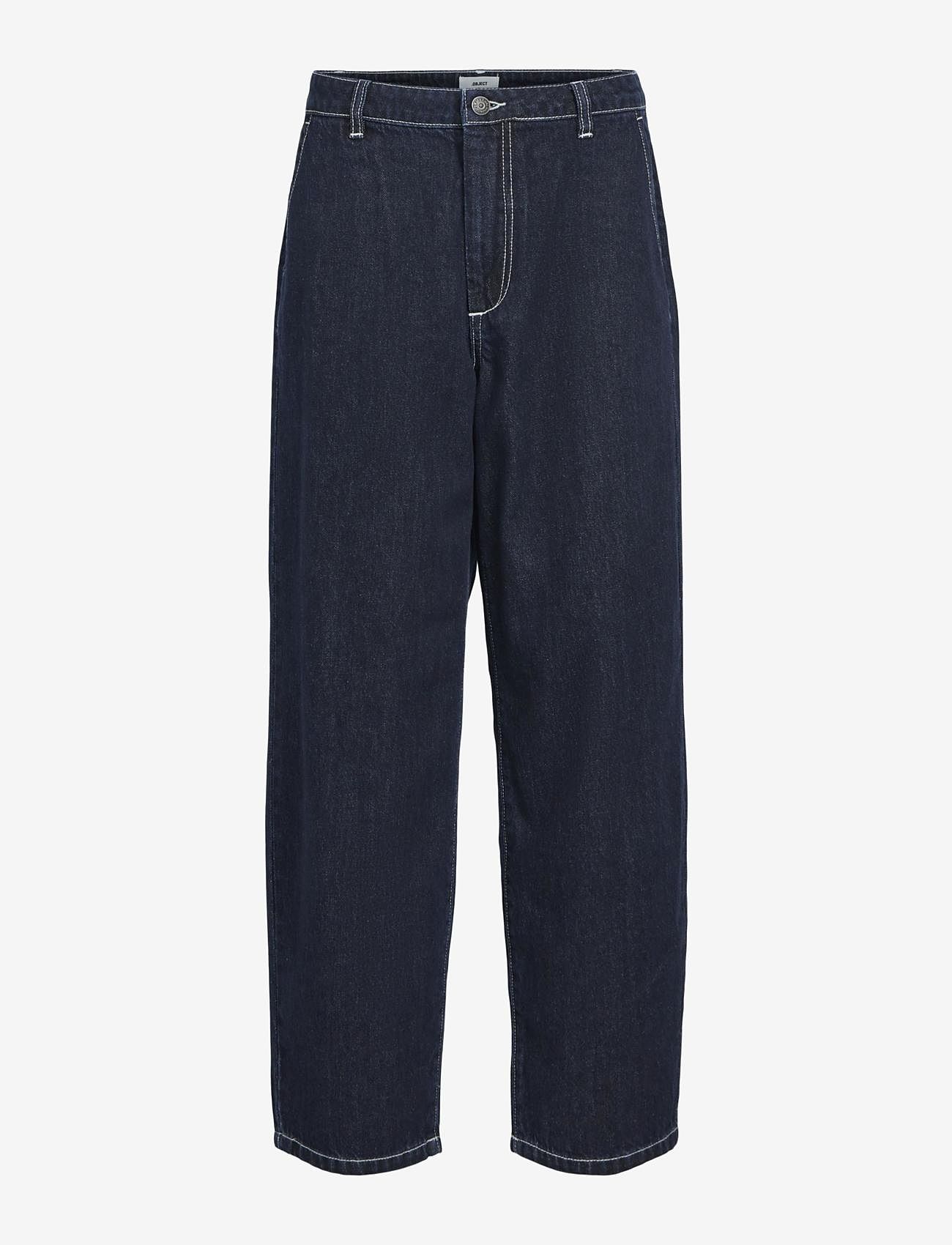 Object - OBJMOJI LEA LW NARROW ANKLE JEANS 129 - brede jeans - dark blue denim - 0