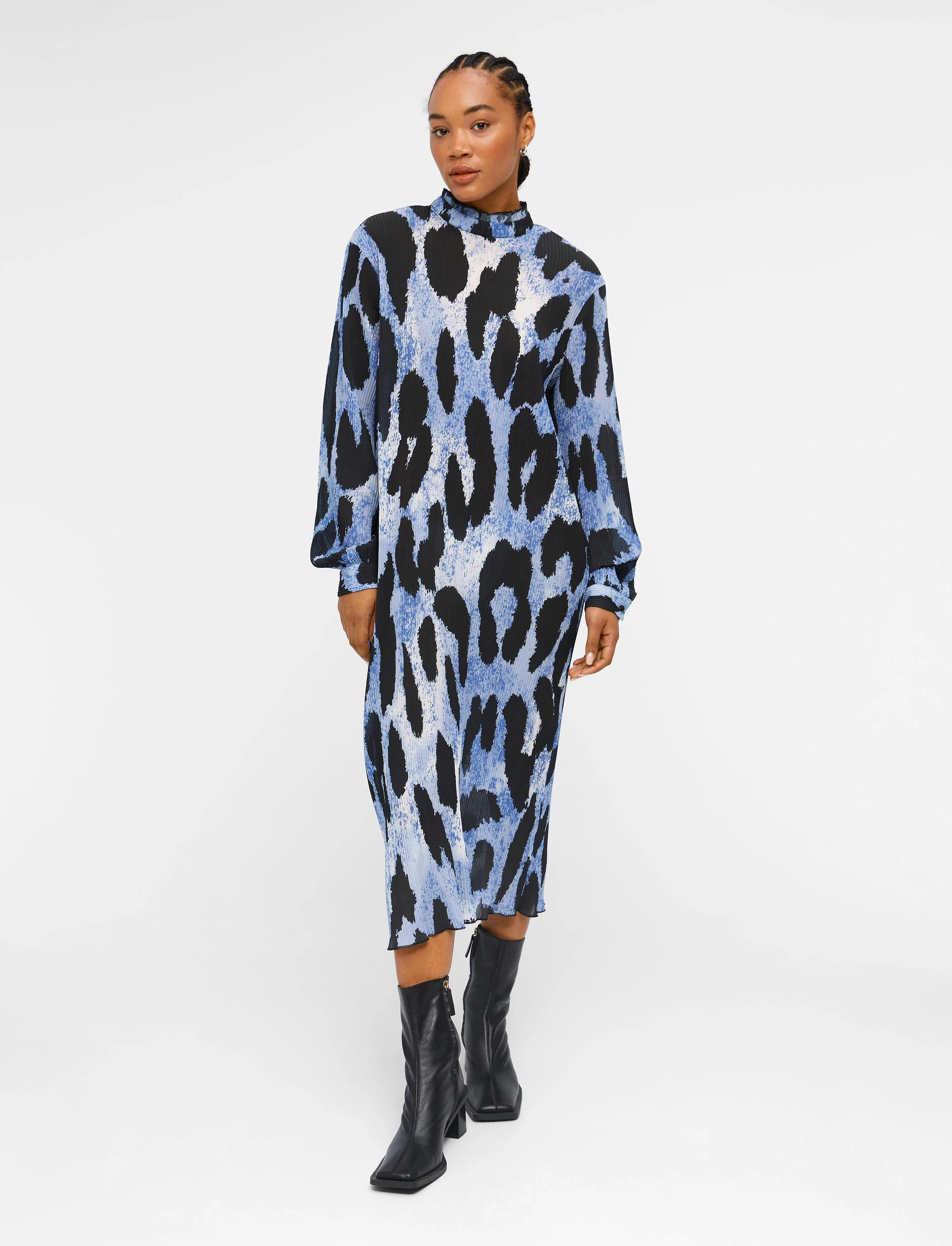 Object - OBJNORA L/S DRESS 129 .CD - maxi dresses - azure blue - 3