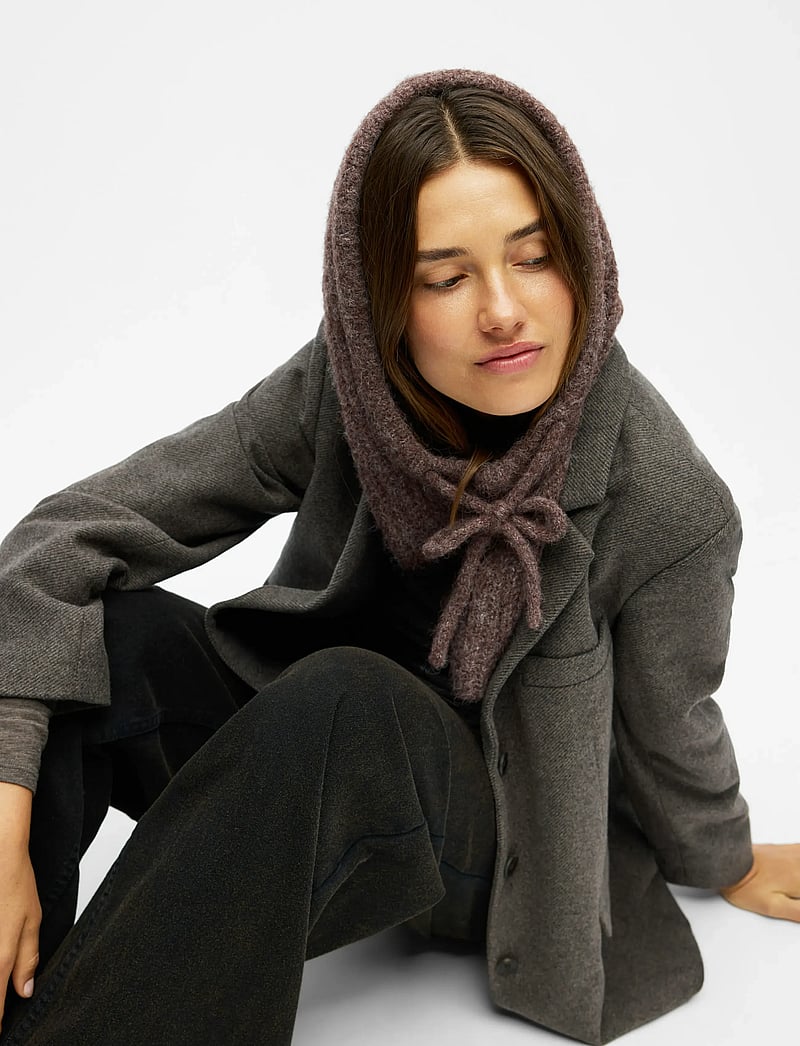 Object - OBJMILU KNIT BALACLAVA REP - balaclava - chicory coffee - 0