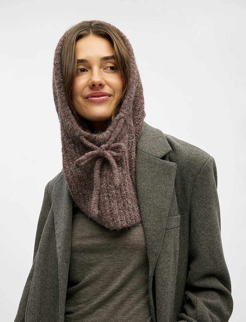 Object - OBJMILU KNIT BALACLAVA REP - balaclava - chicory coffee - 2