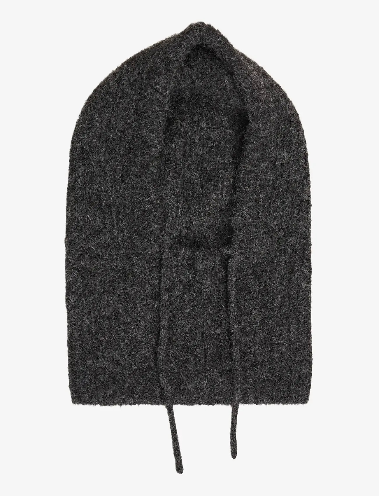 Object - OBJMILU KNIT BALACLAVA NOOS - laveste priser - dark grey melange - 0