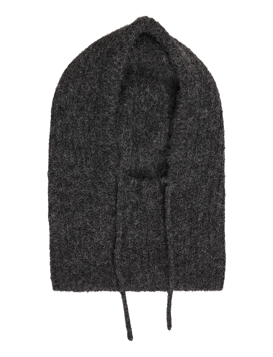 Object - OBJMILU KNIT BALACLAVA NOOS - sturmhauben - dark grey melange - 1