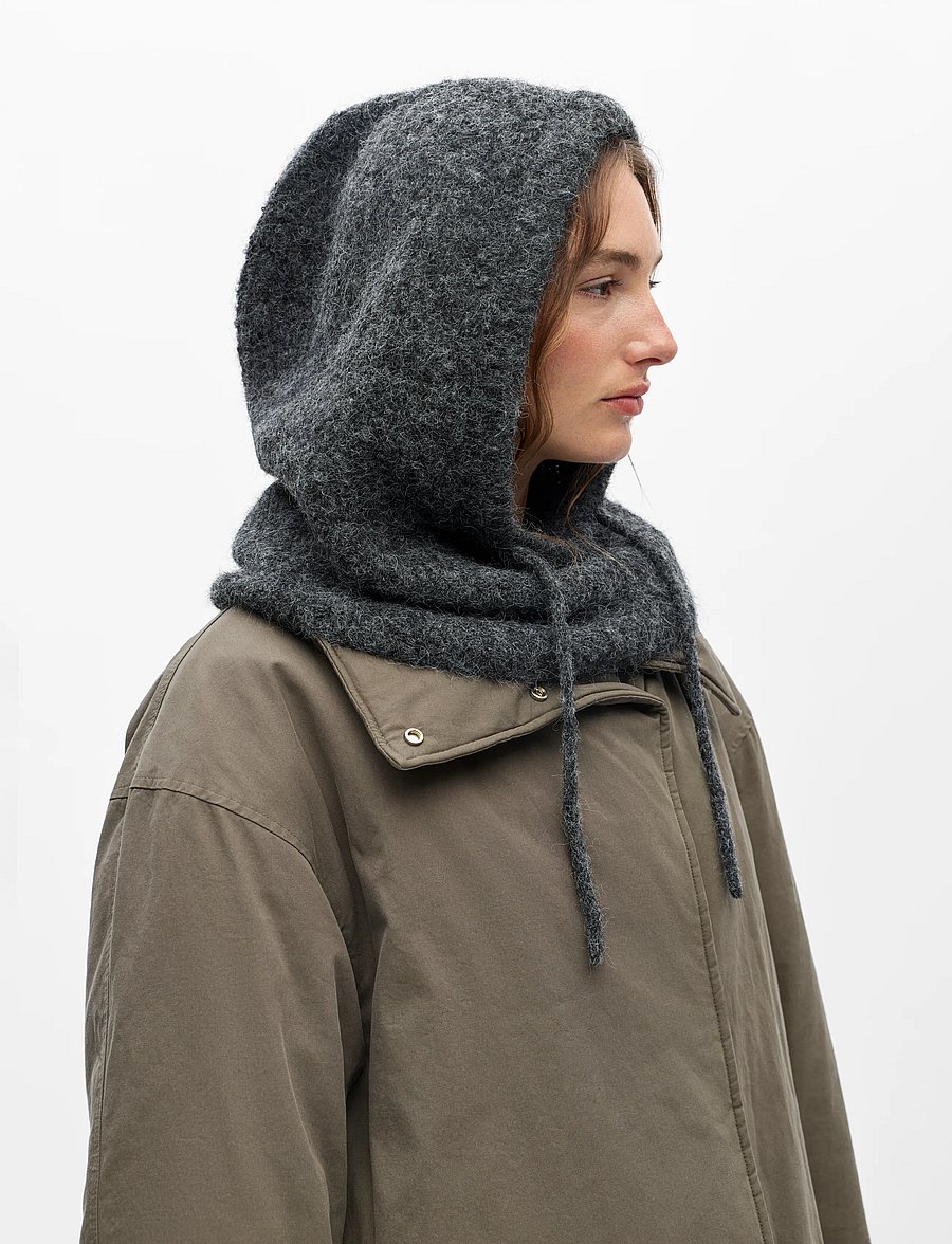 Object - OBJMILU KNIT BALACLAVA NOOS - sturmhauben - dark grey melange - 2