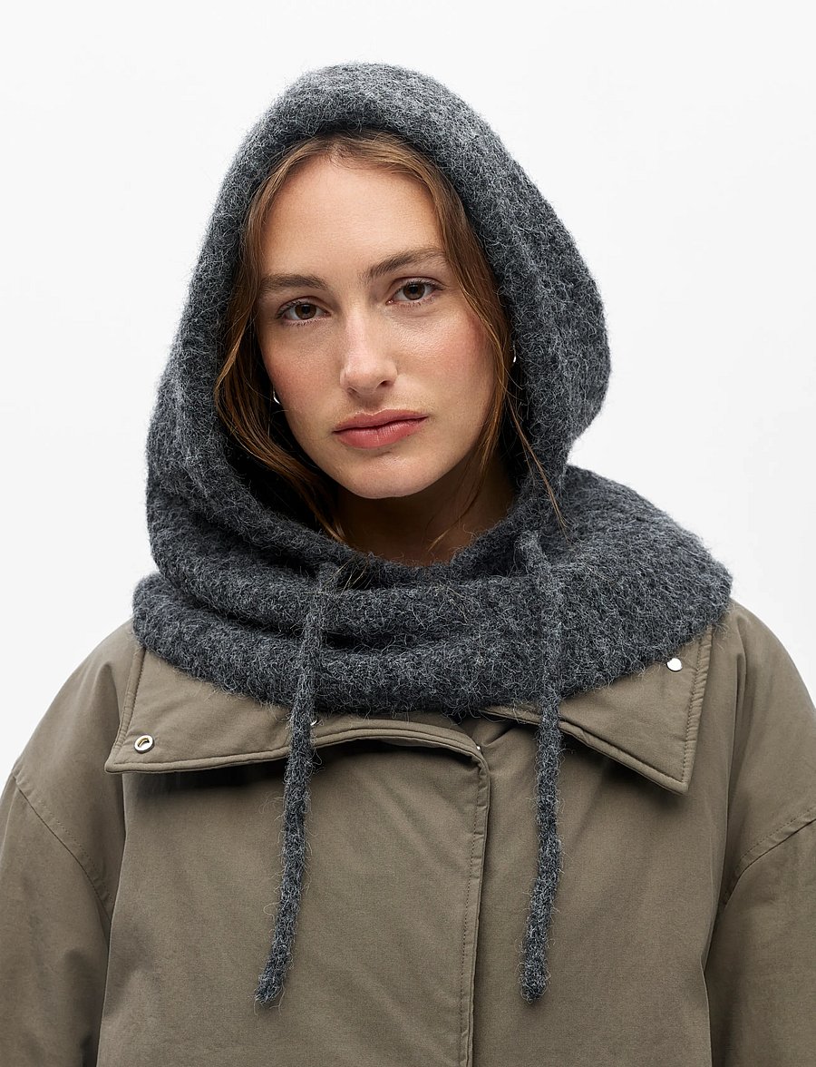Object - OBJMILU KNIT BALACLAVA NOOS - sturmhauben - dark grey melange - 3