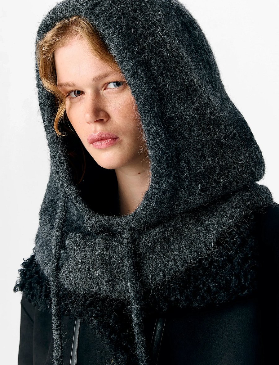 Object - OBJMILU KNIT BALACLAVA NOOS - sturmhauben - dark grey melange - 4