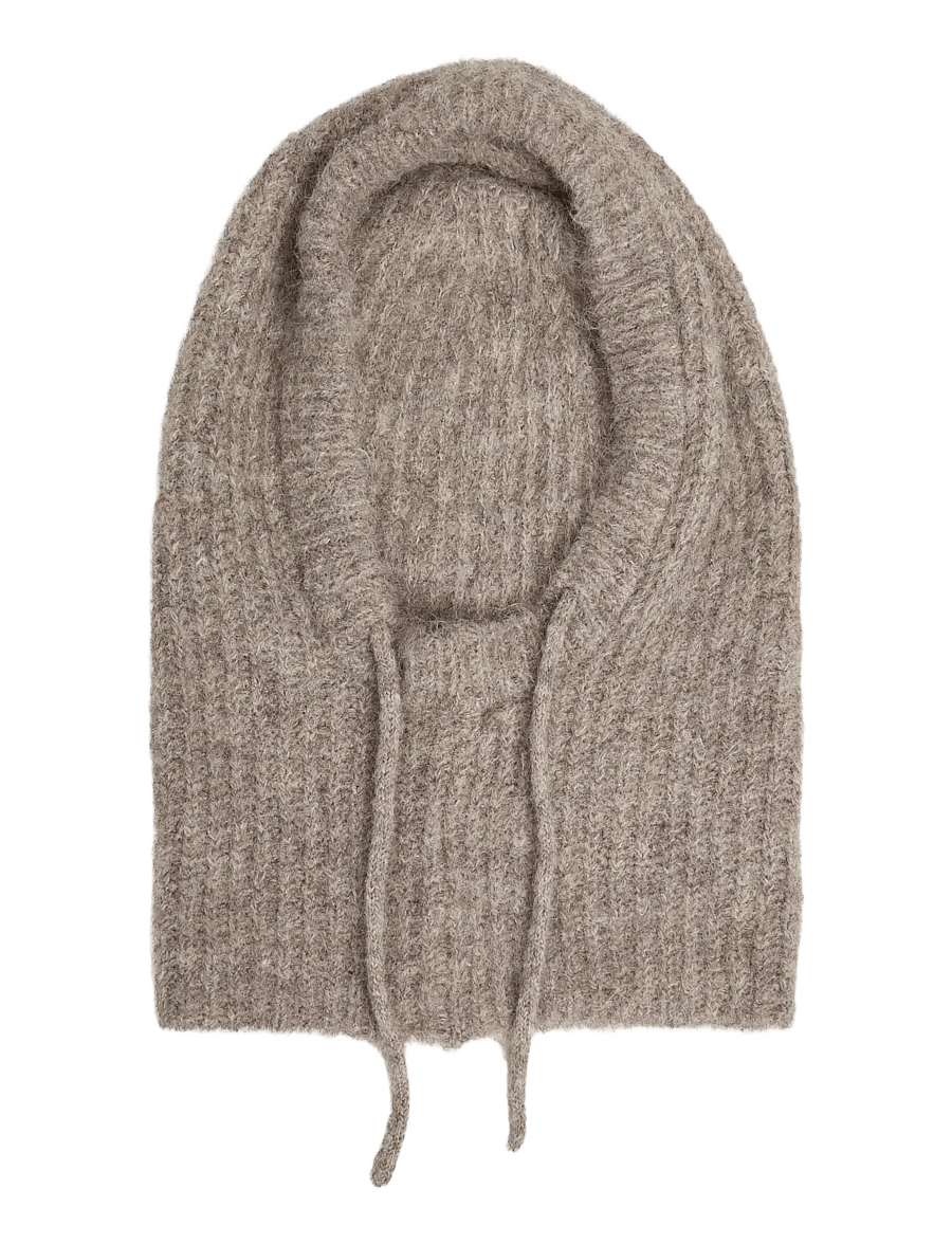Object - OBJMILU KNIT BALACLAVA REP - humus - 1