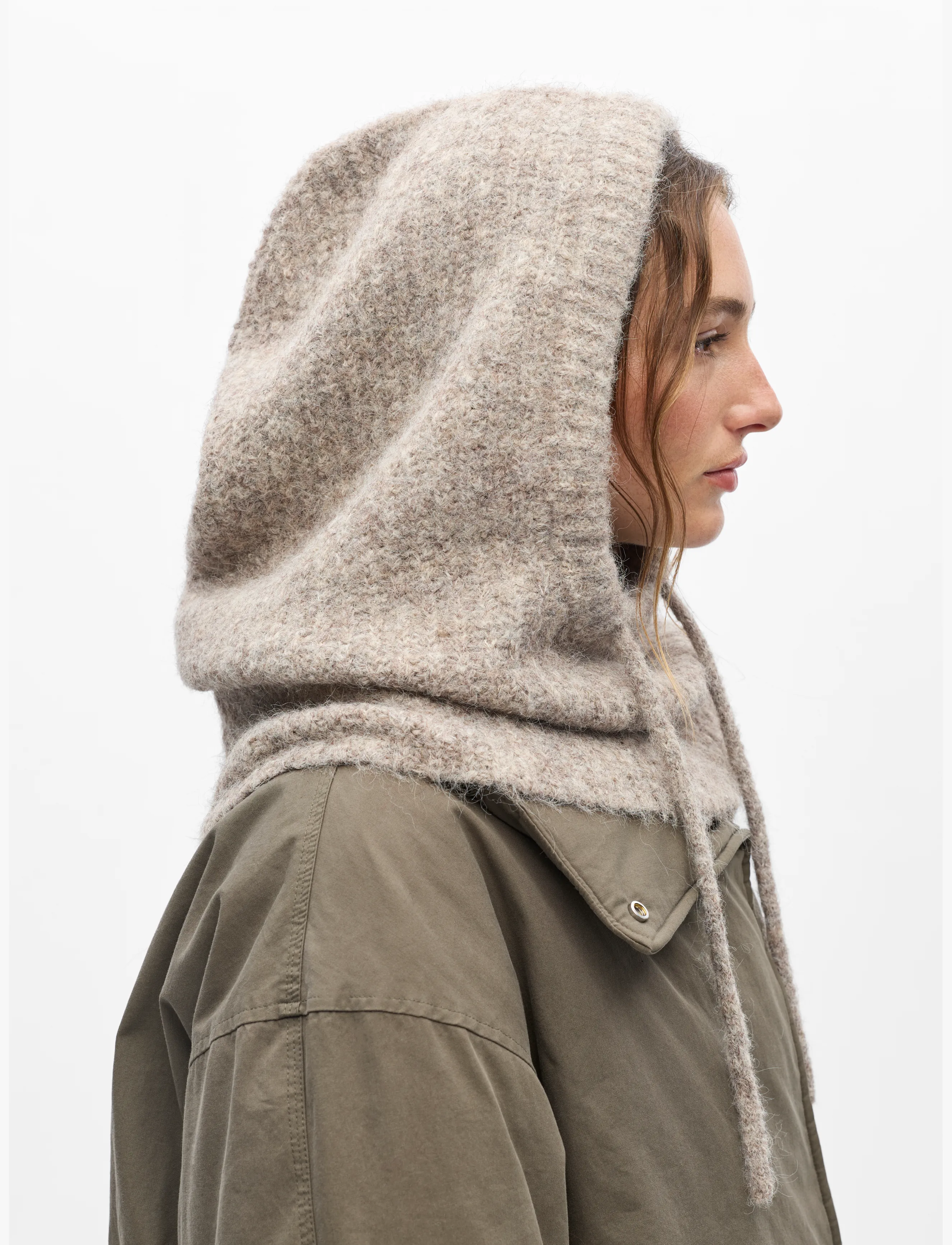 Object - OBJMILU KNIT BALACLAVA NOOS - balaclava - humus - 2