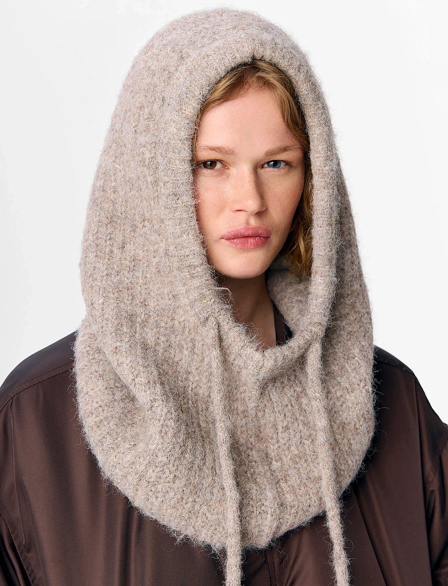 Object - OBJMILU KNIT BALACLAVA REP - humus - 2