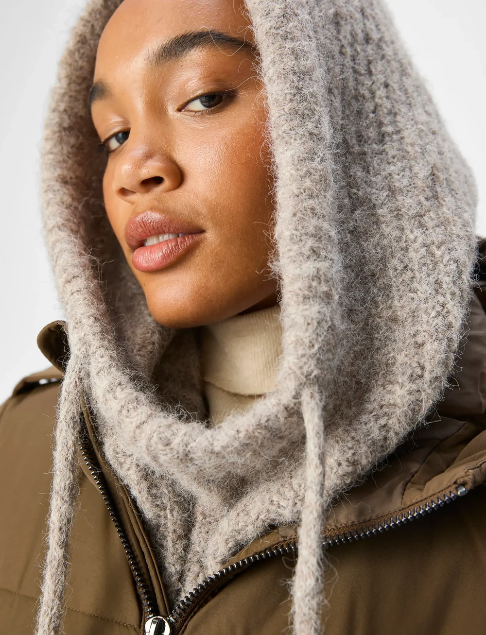 Object - OBJMILU KNIT BALACLAVA NOOS - sturmhaube - humus - 3