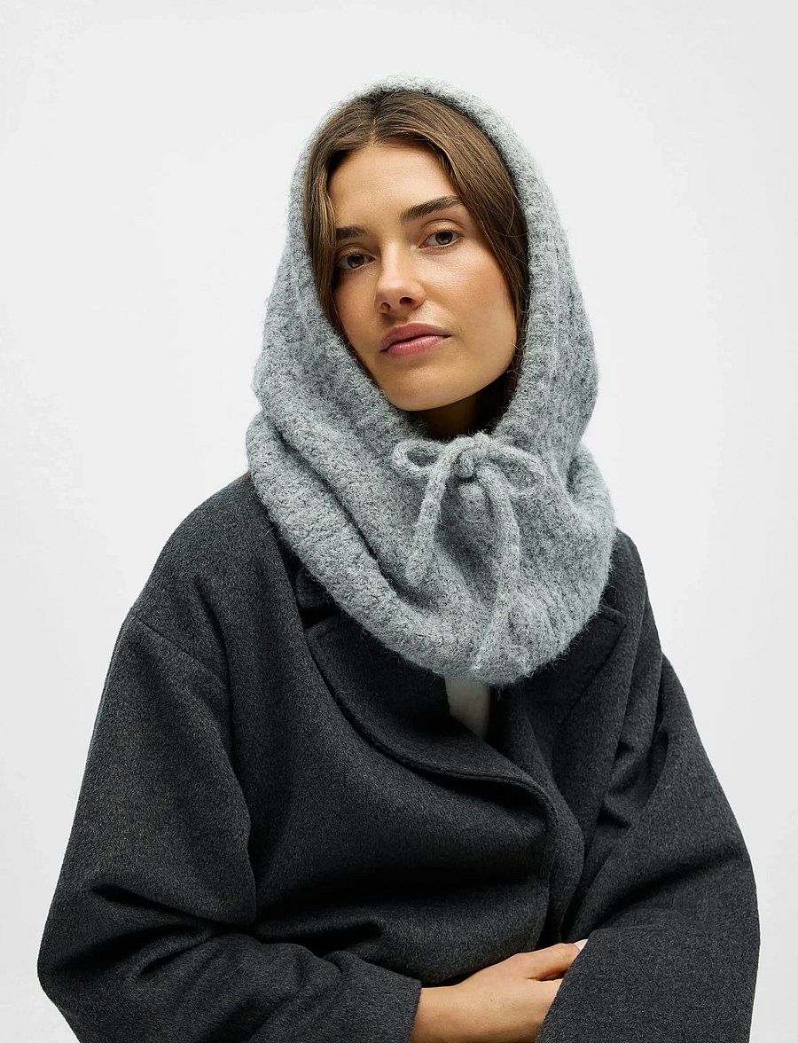 Object - OBJMILU KNIT BALACLAVA NOOS - light grey melange - 0