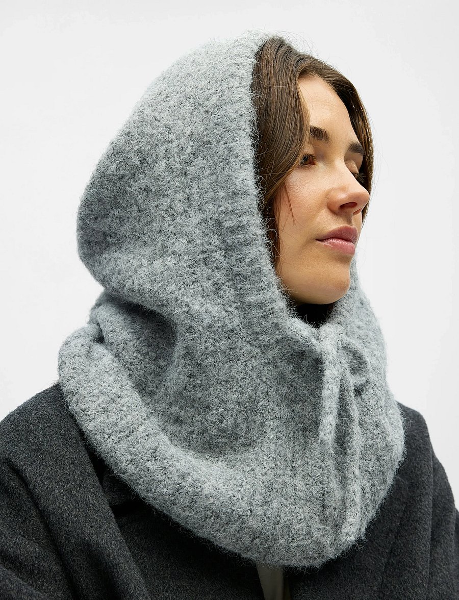 Object - OBJMILU KNIT BALACLAVA NOOS - light grey melange - 2