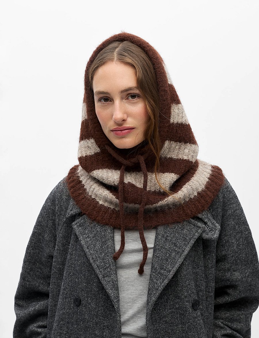 Object - OBJMILU KNIT BALACLAVA NOOS - balaclava - seal brown - 2