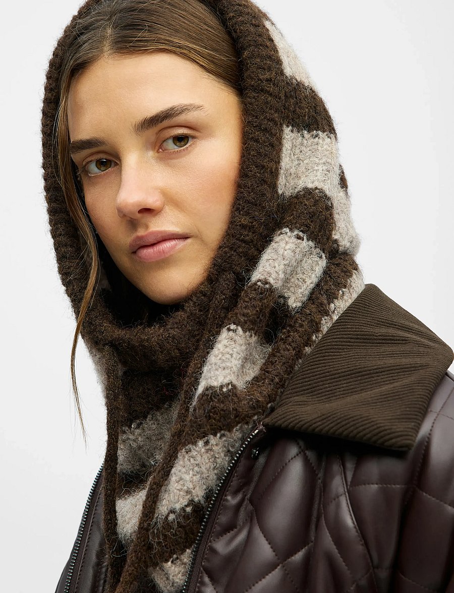 Object - OBJMILU KNIT BALACLAVA NOOS - balaclava - seal brown - 3