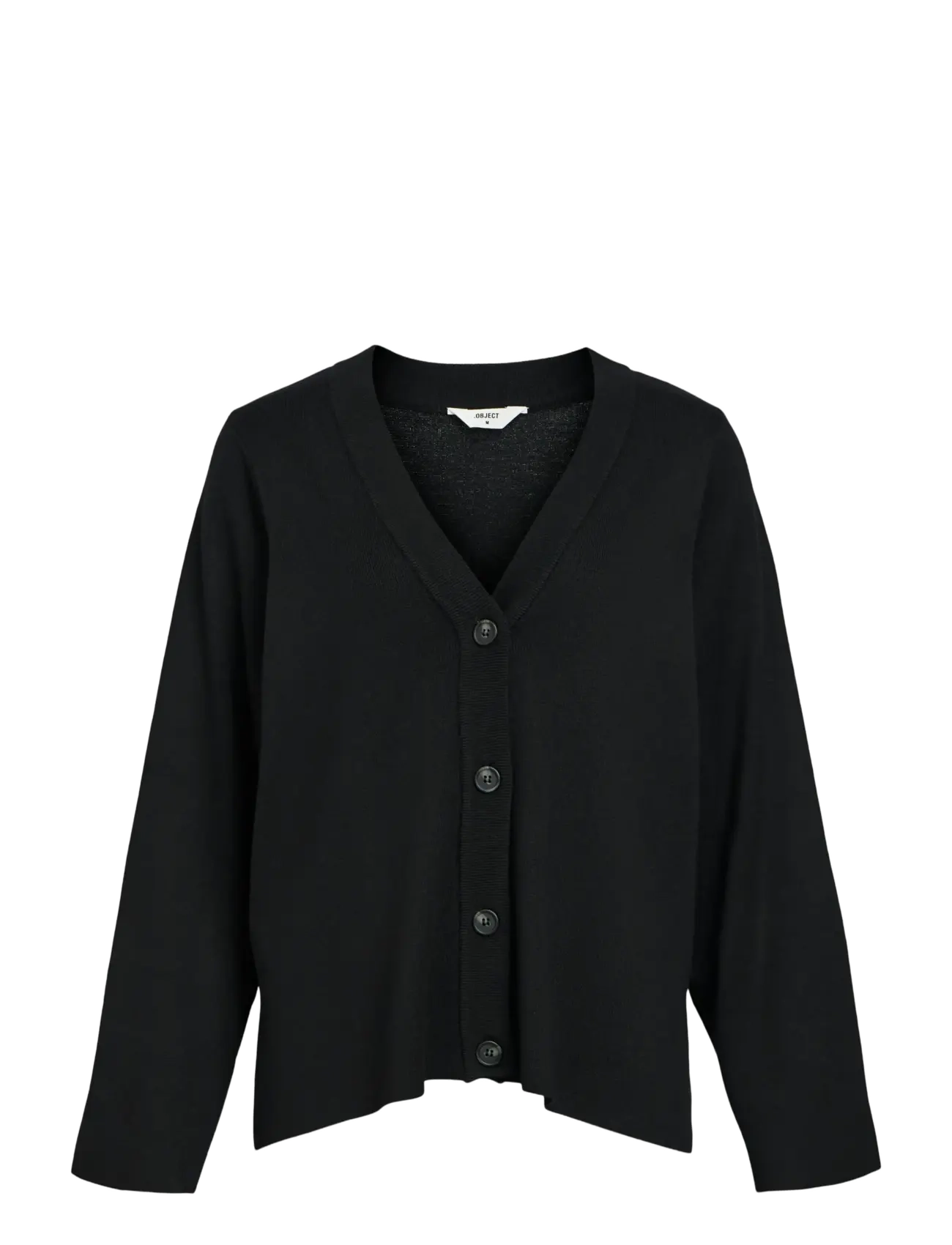 OBJESTER L/S CARDIGAN NOOS - BLACK