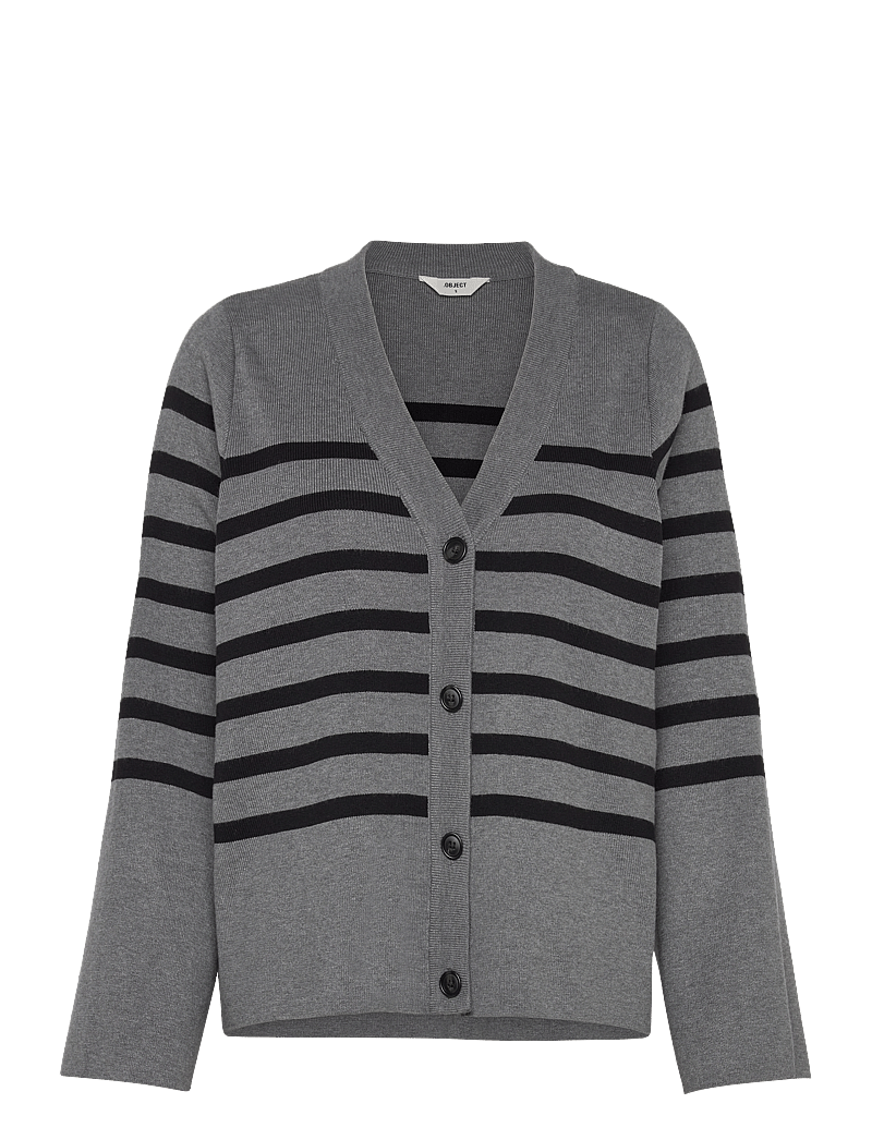 Object - OBJESTER L/S CARDIGAN NOOS - koftor - medium grey melange - 0