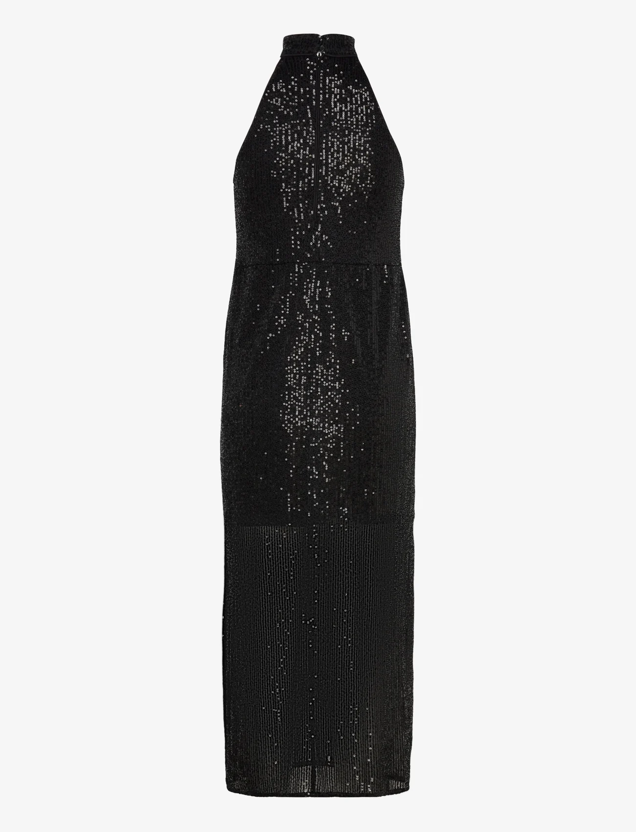 Object - OBJYASMINE S/L LONG DRESS 130 - paljettklänningar - black - 1
