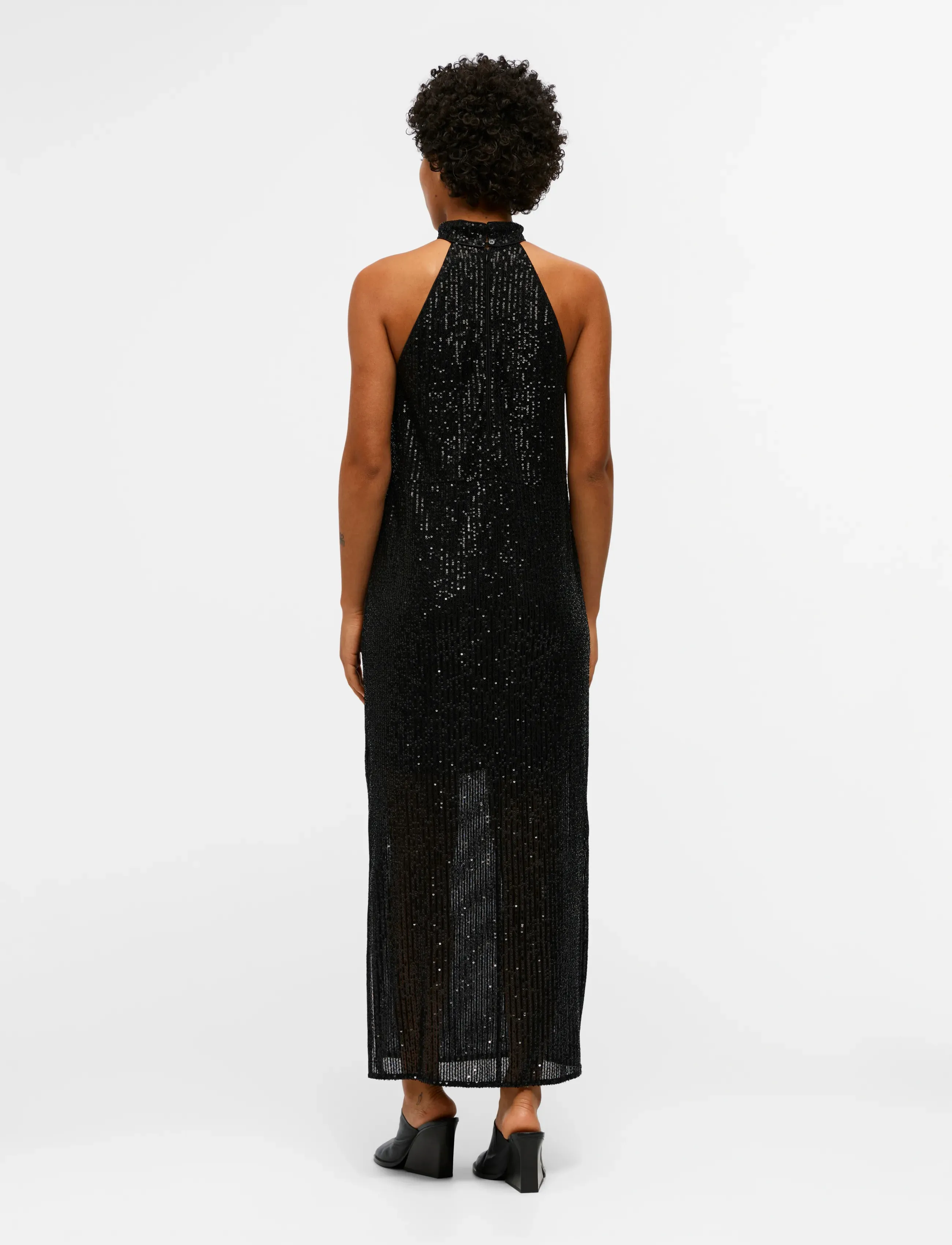 Object - OBJYASMINE S/L LONG DRESS 130 - ilgos suknelės - black - 4