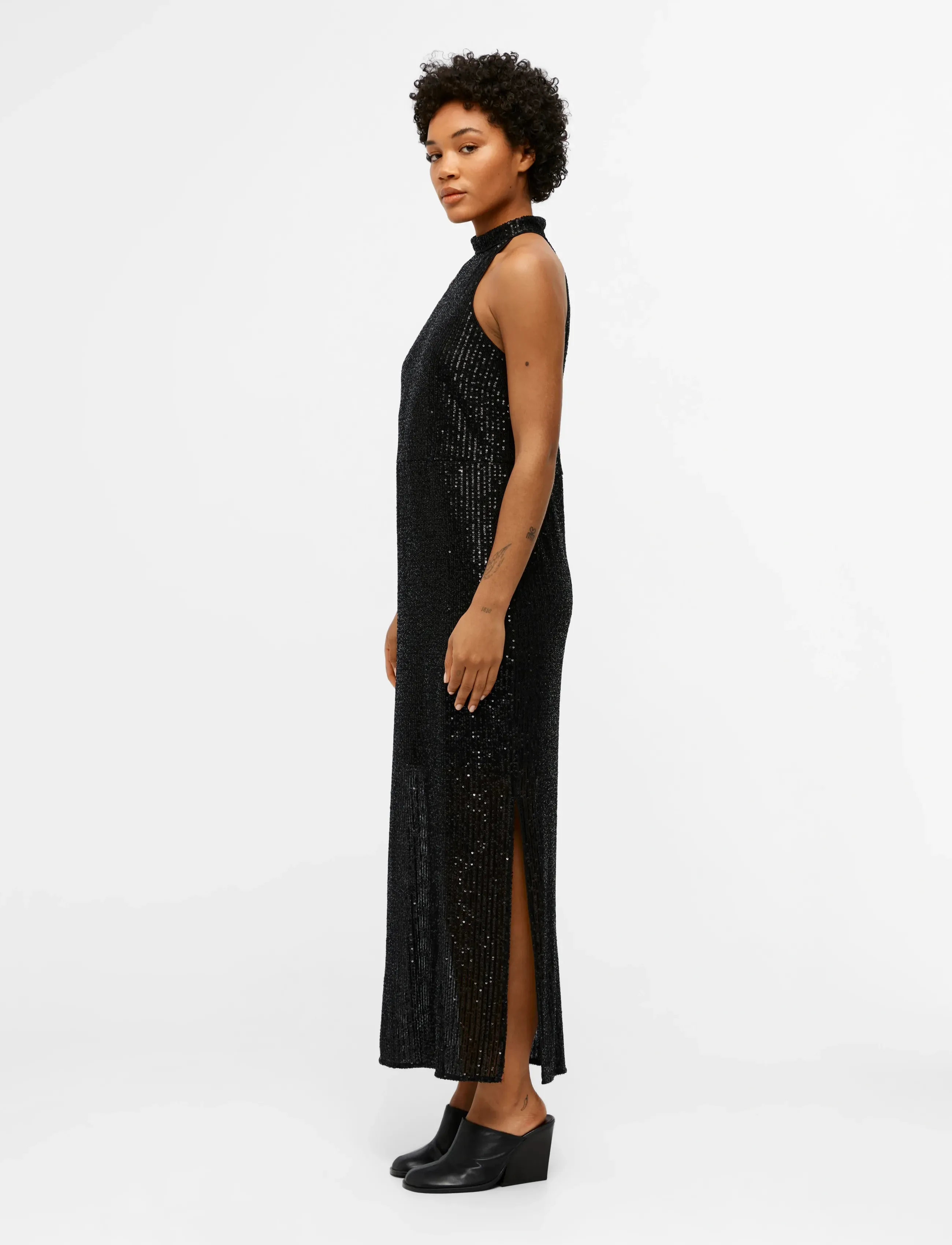 Object - OBJYASMINE S/L LONG DRESS 130 - ilgos suknelės - black - 5