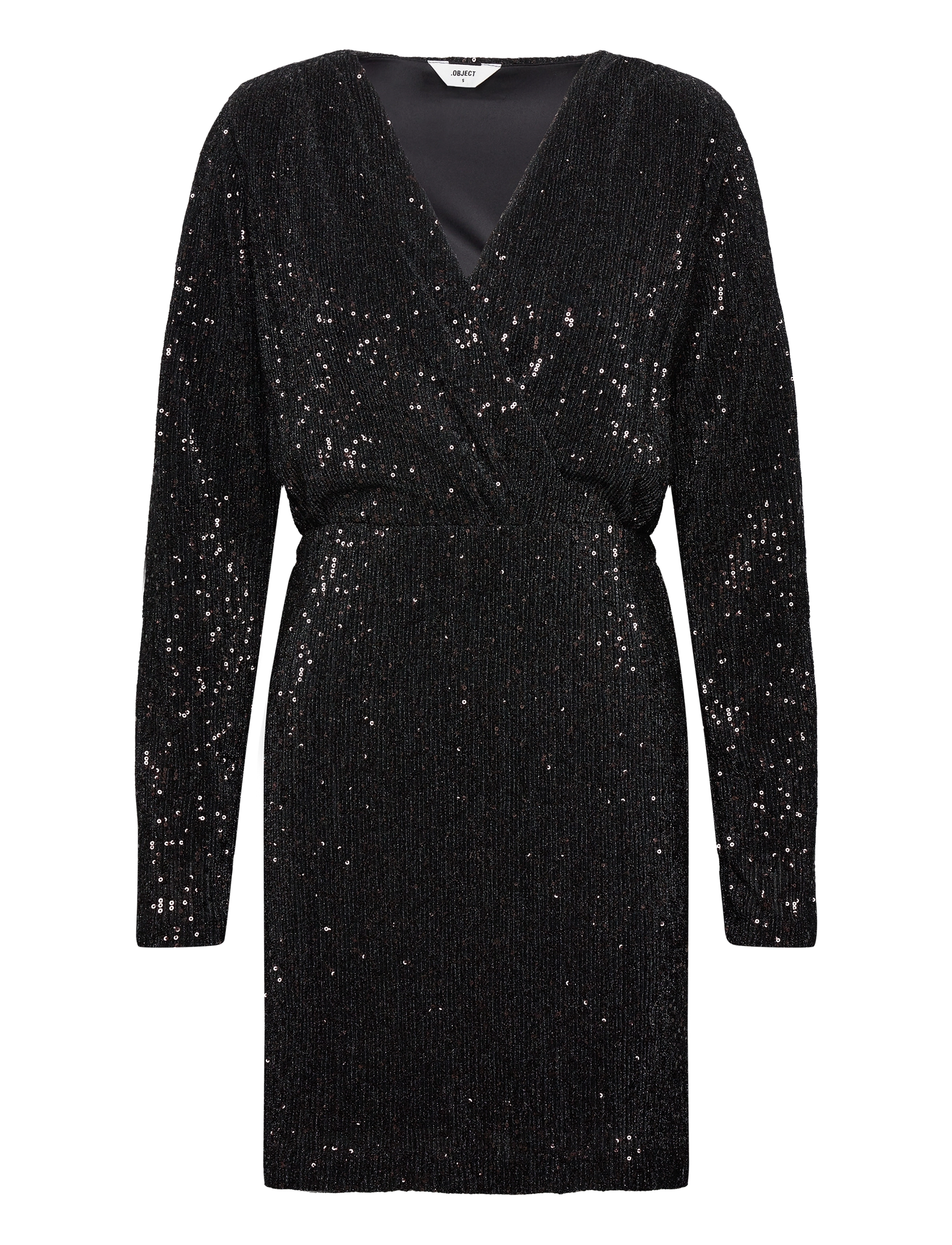 Object OBJTULUA L/S SHORT DRESS 130 - Kleider - BLACK / black