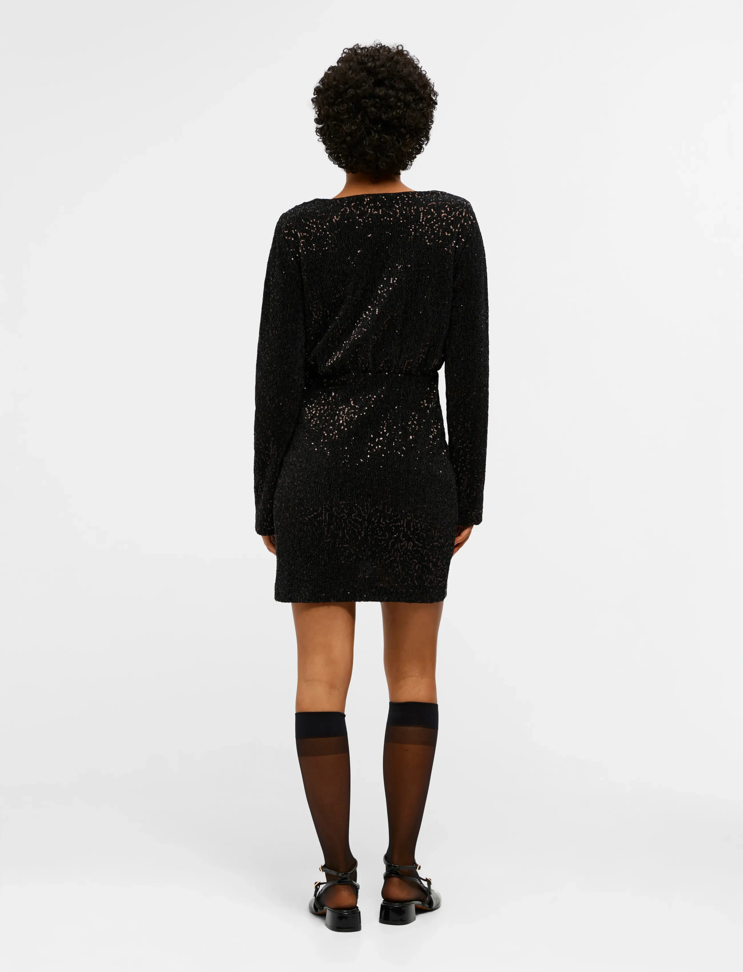 Object - OBJTULUA L/S SHORT DRESS 130 - korte kjoler - black - 3
