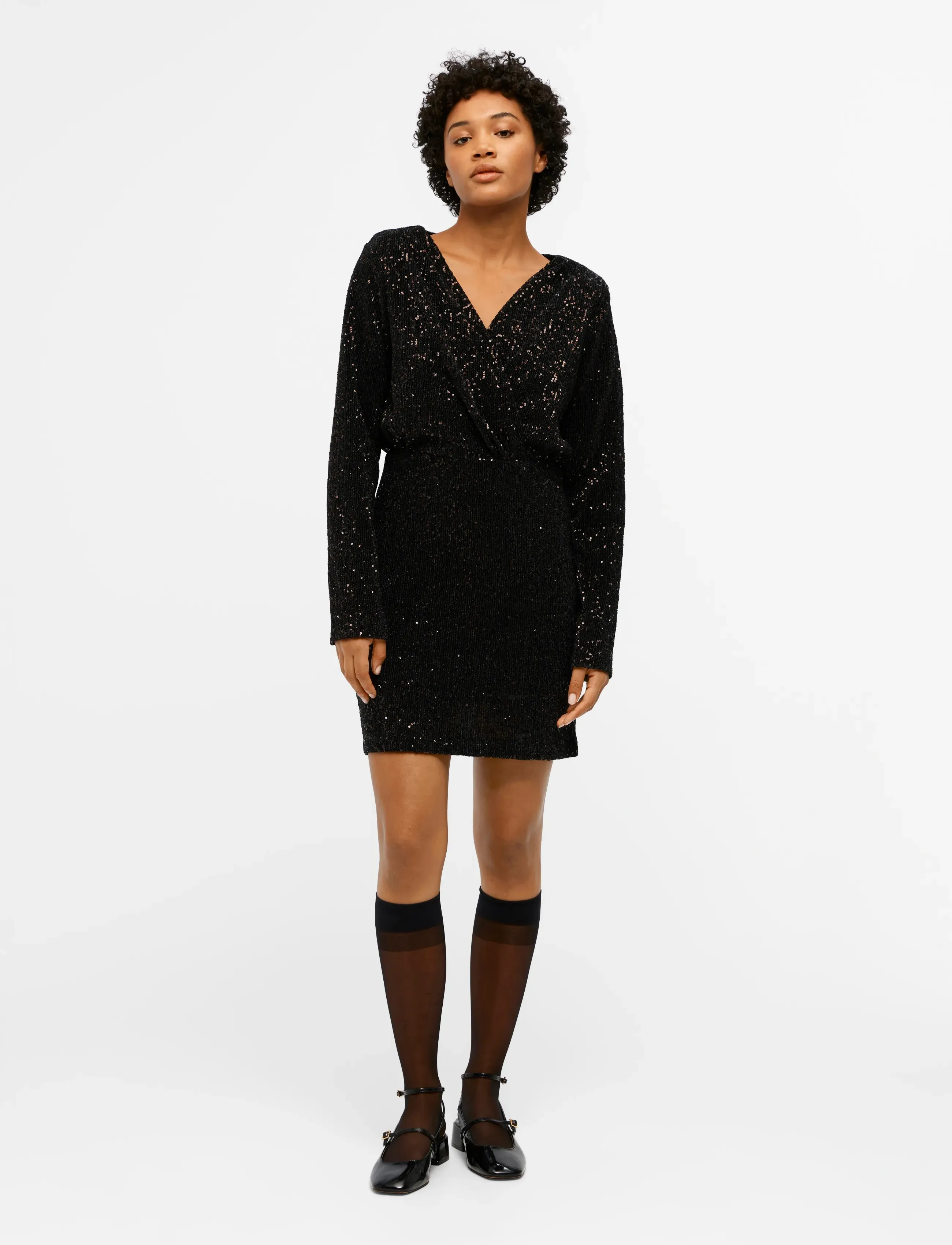 Object - OBJTULUA L/S SHORT DRESS 130 - korte kjoler - black - 5