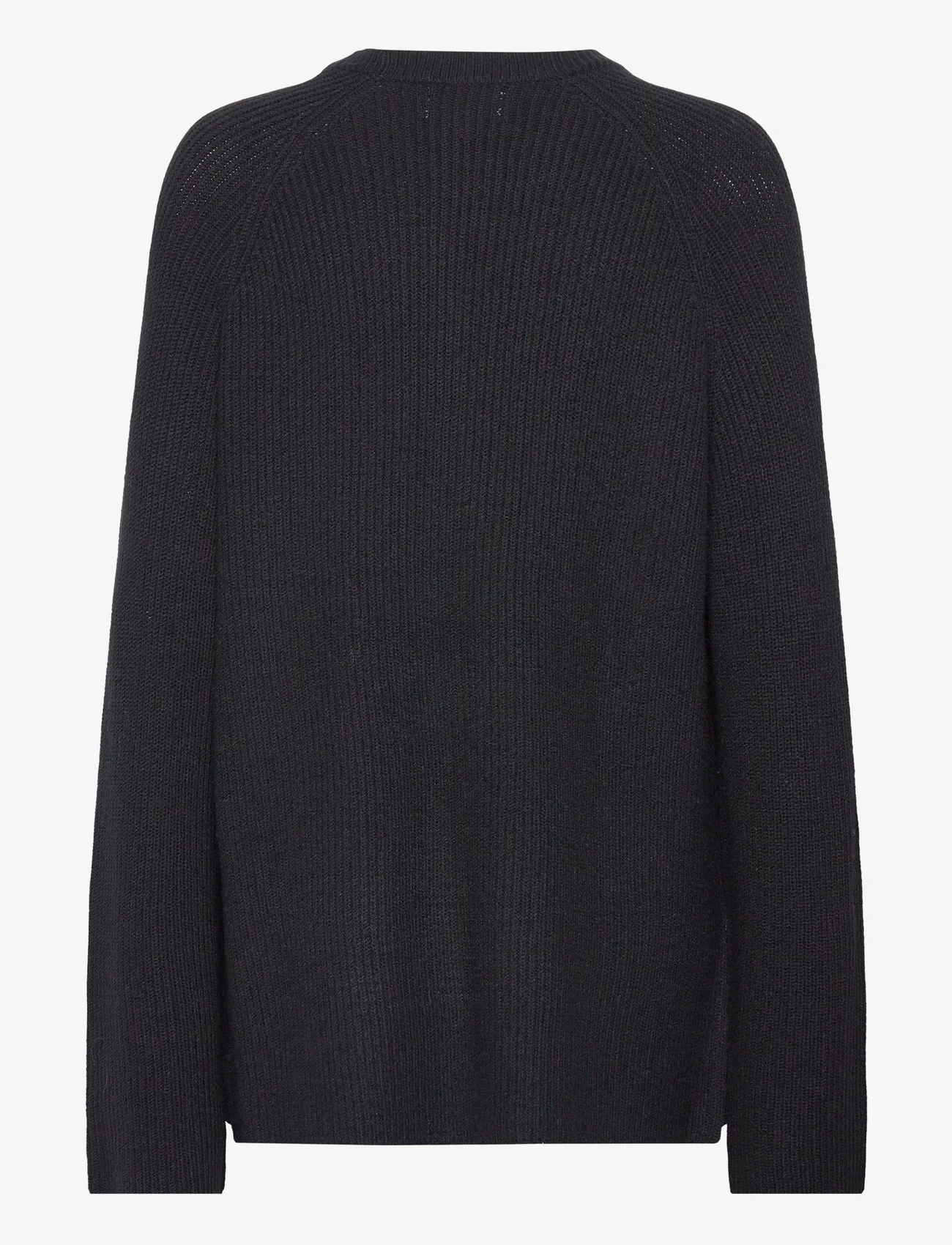 Object - OBJMALENA L/S KNIT PULLOVER - sweaters - black - 1