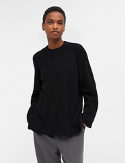 Object - OBJMALENA L/S KNIT PULLOVER - sweaters - black - 2