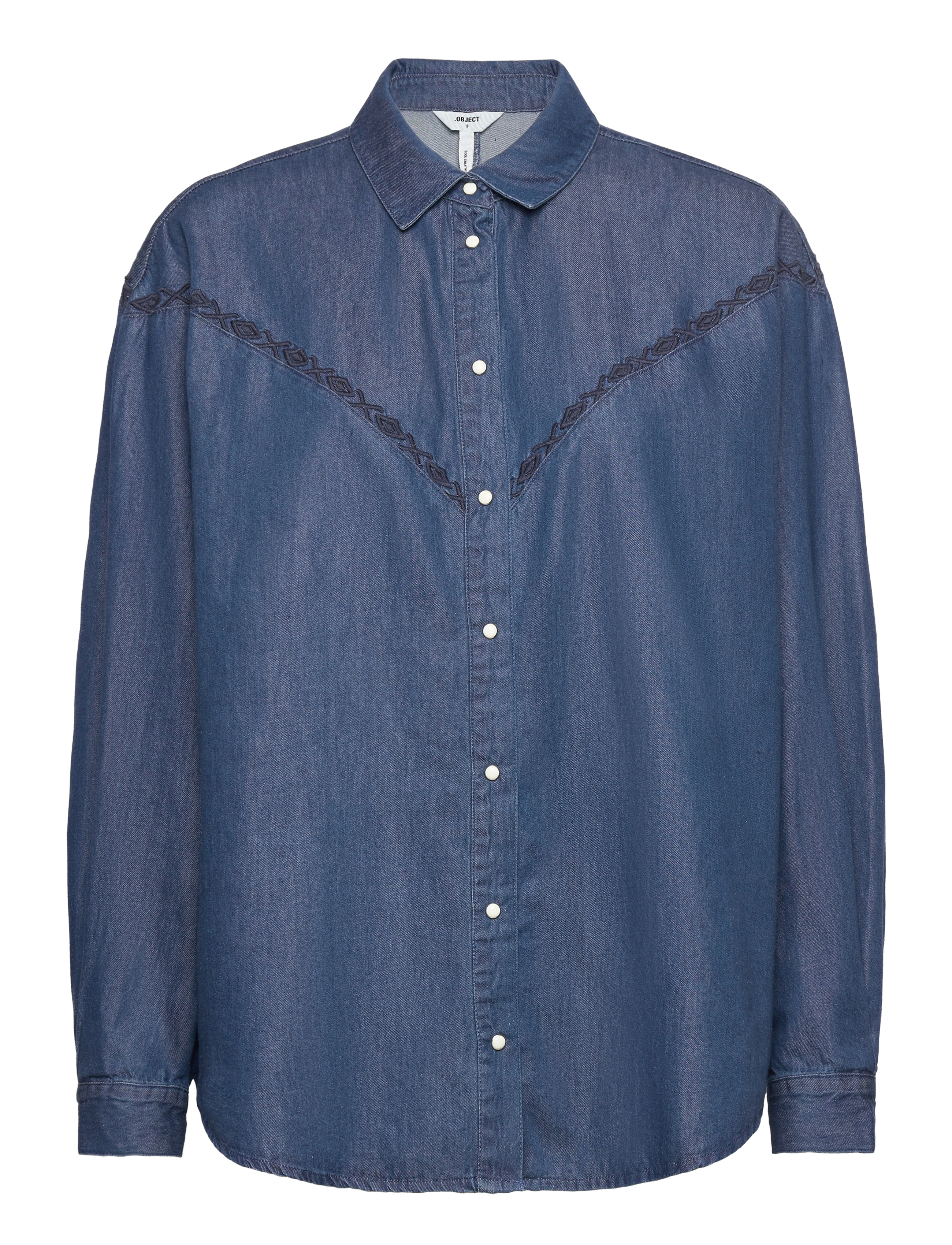 OBJJOANNA L/S DENIM SHIRT 130 - MEDIUM BLUE DENIM
