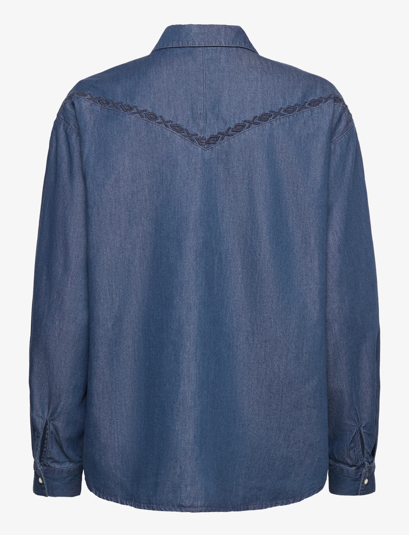 Object - OBJJOANNA L/S DENIM SHIRT 130 - langærmede skjorter - medium blue denim - 1