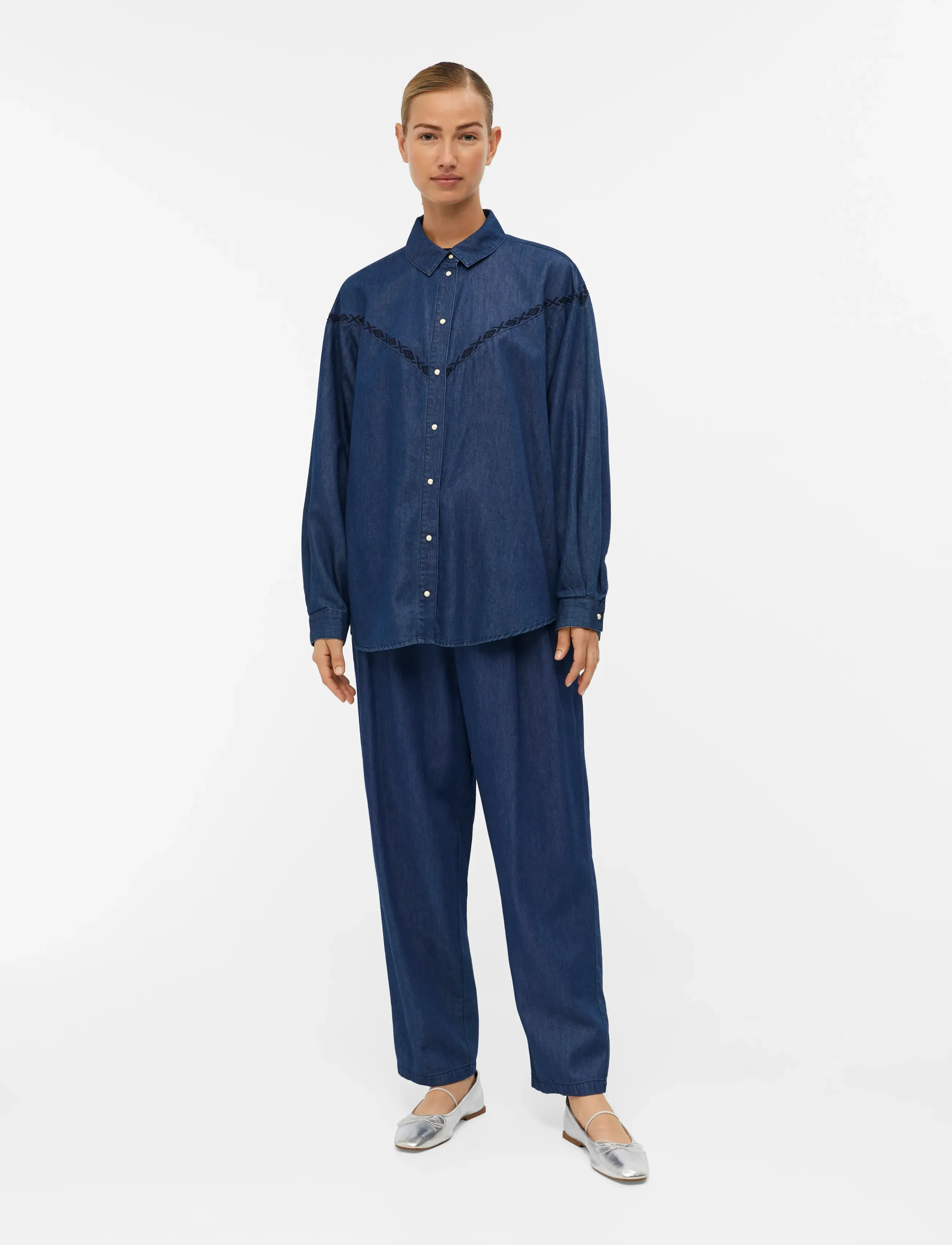 Object - OBJJOANNA L/S DENIM SHIRT 130 - langærmede skjorter - medium blue denim - 4