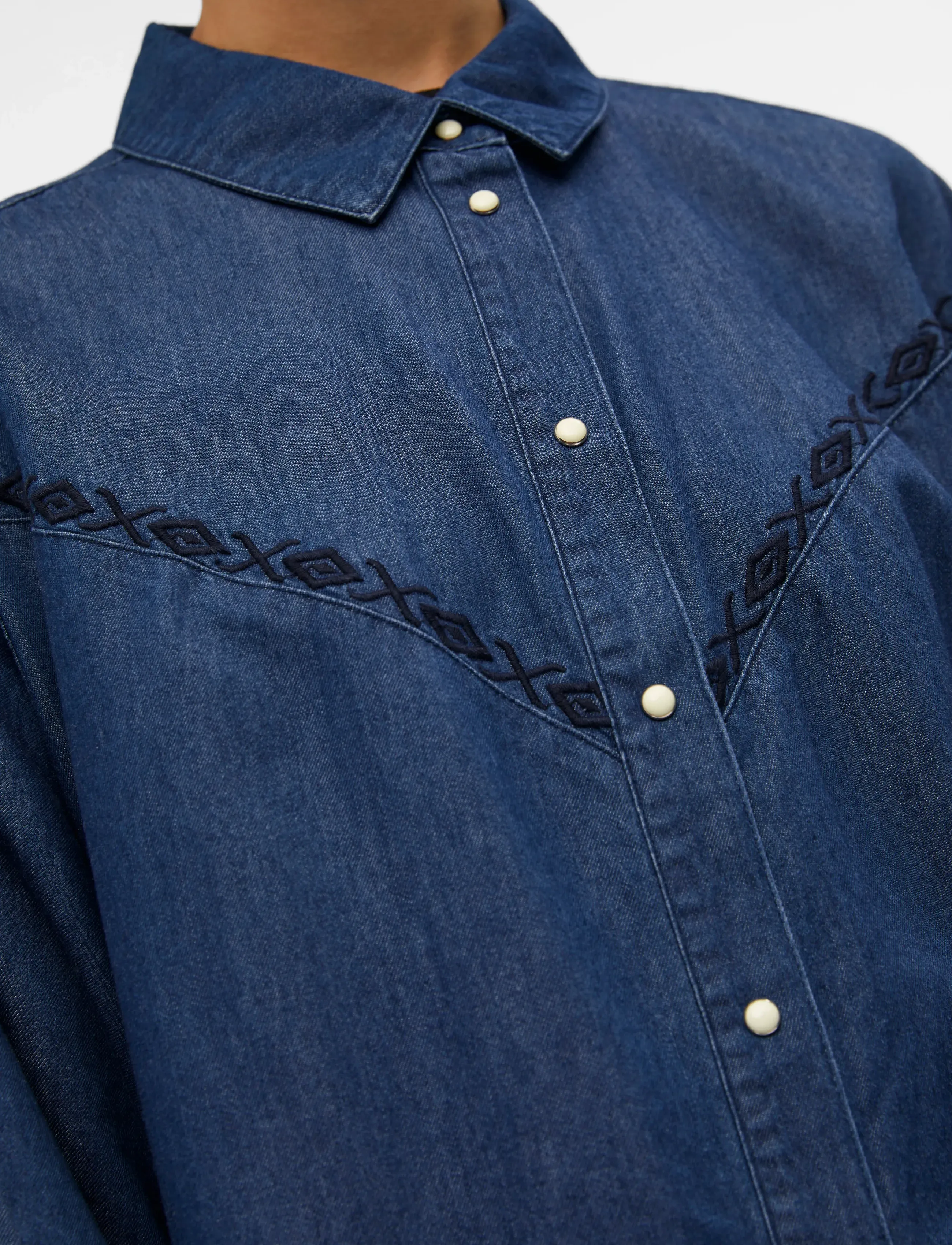 Object - OBJJOANNA L/S DENIM SHIRT 130 - langærmede skjorter - medium blue denim - 5