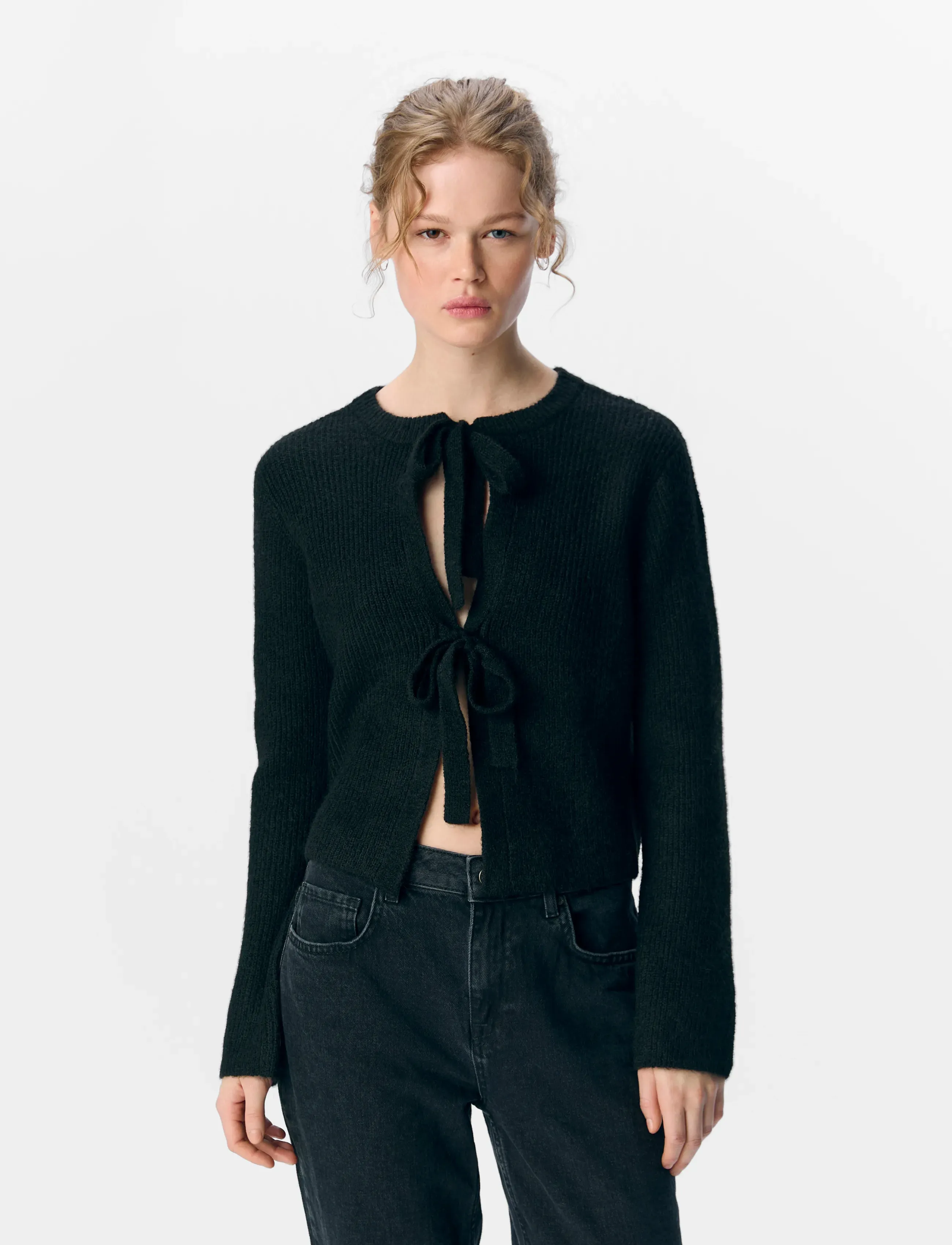 Object Objparvi Knit Cardigan Noos, XL, Knitwear, Schwarz - Cardigans, Frauen