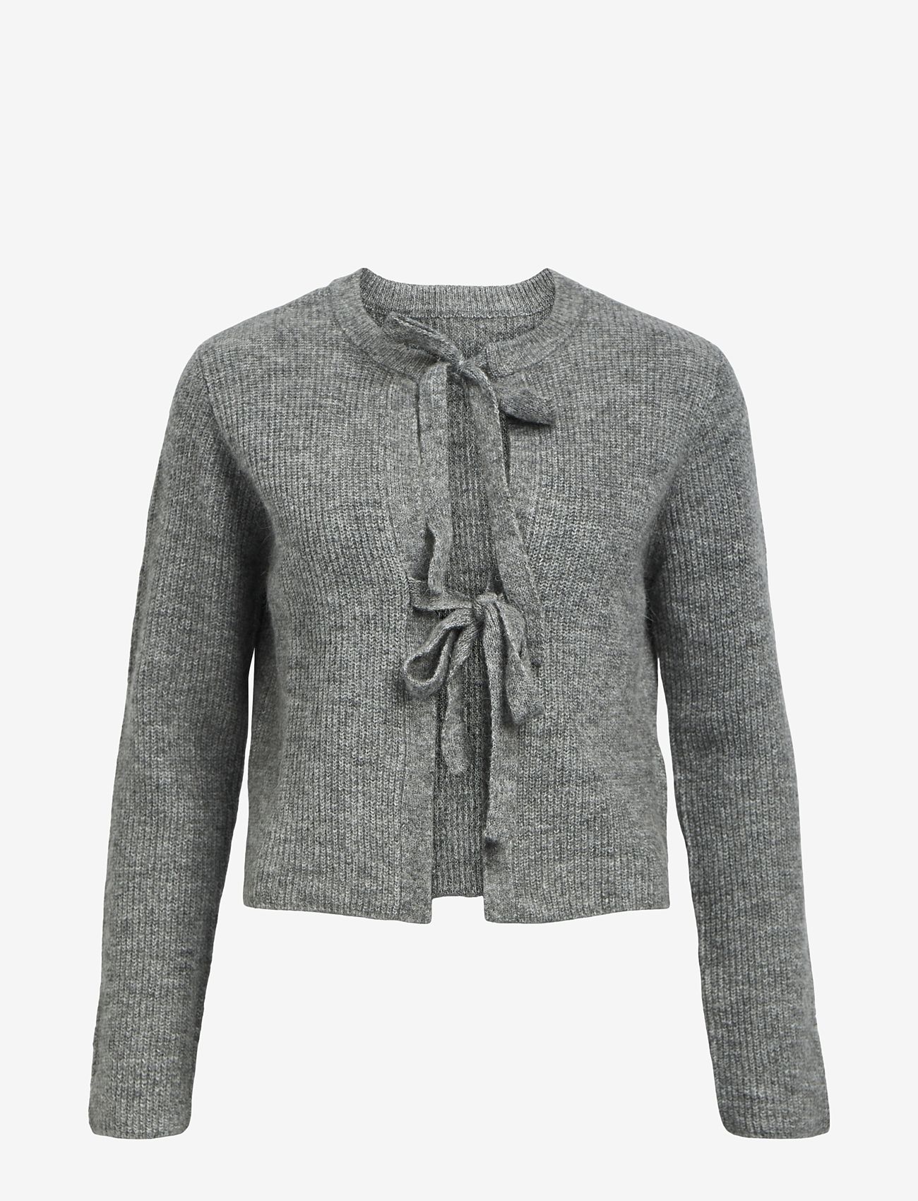 Object - OBJPARVI KNIT CARDIGAN NOOS - swetry rozpinane - medium grey melange - 1