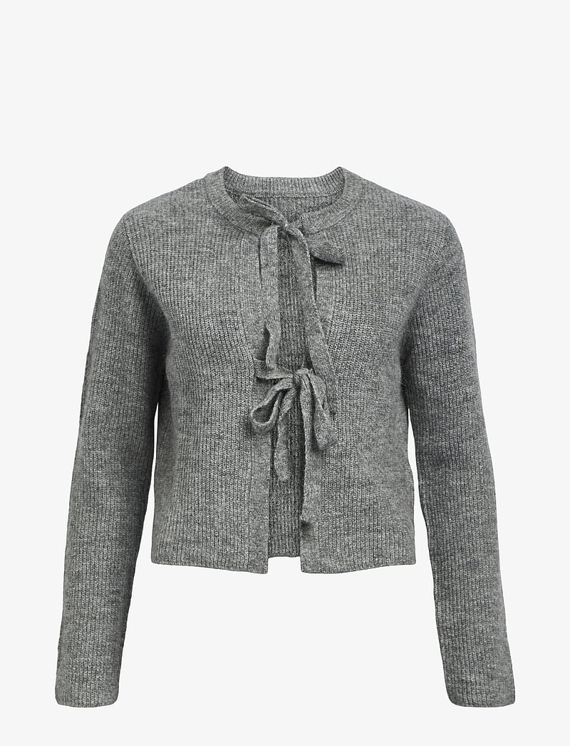 Object - OBJPARVI KNIT CARDIGAN NOOS - cardigans - medium grey melange - 1