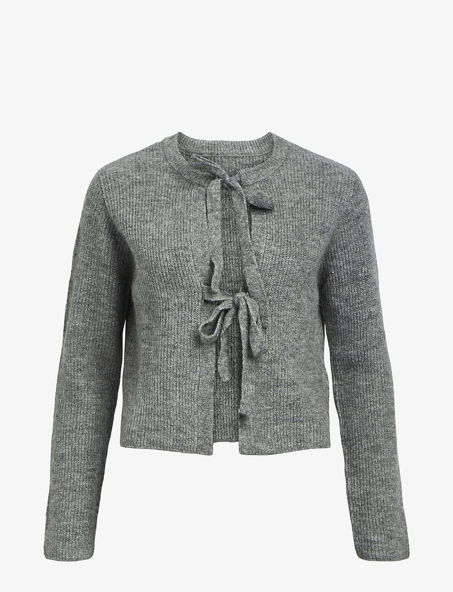 Object - OBJPARVI KNIT CARDIGAN NOOS - kardiganai - medium grey melange - 1