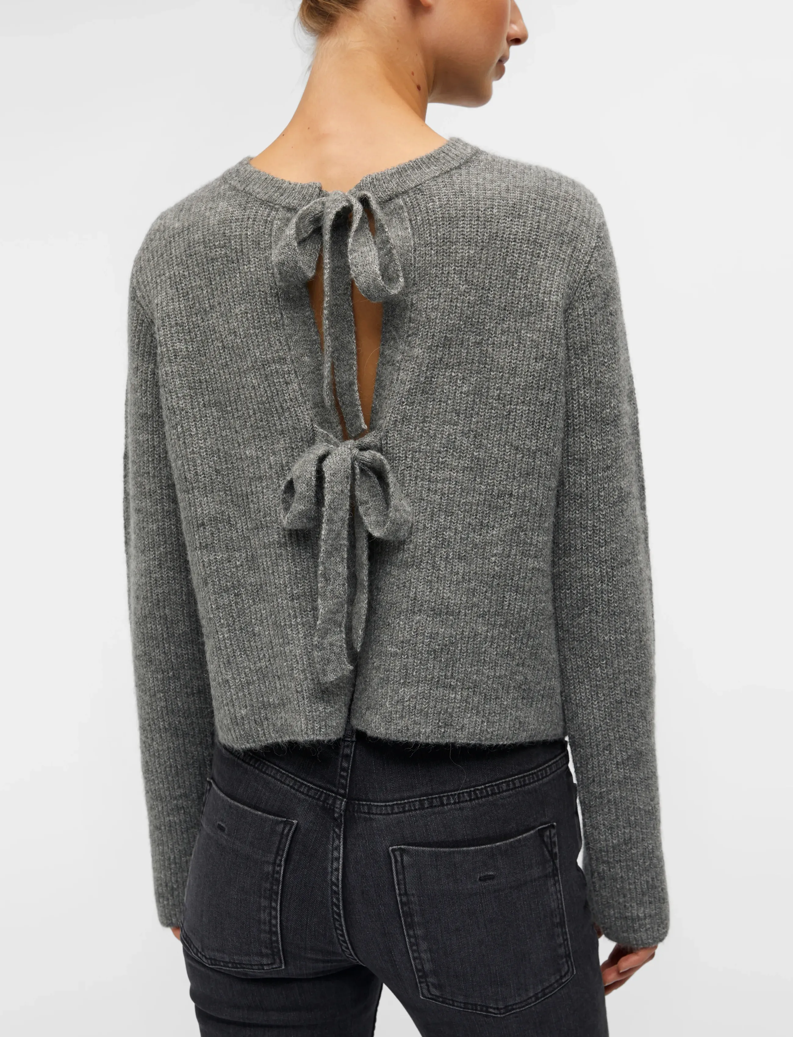 Object Objparvi Knit Cardigan Noos, M, Grey, Strik > Cardigans, Dame