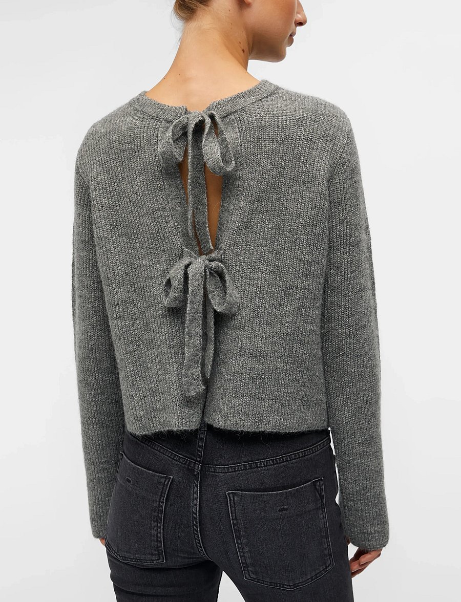 Object - OBJPARVI KNIT CARDIGAN NOOS - kardiganai - medium grey melange - 0