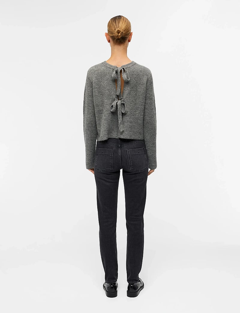 Object - OBJPARVI KNIT CARDIGAN NOOS - cardigans - medium grey melange - 2