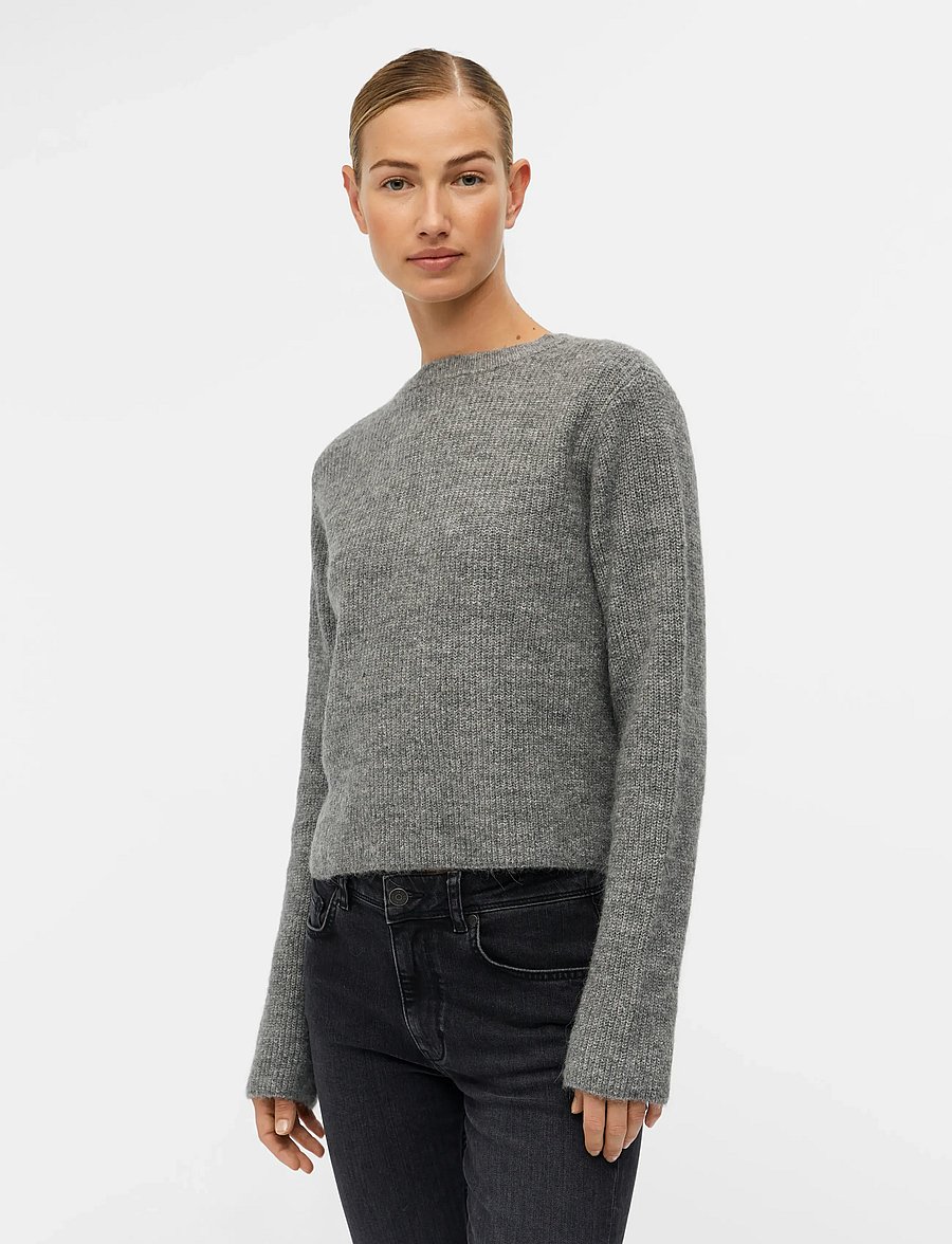 Object - OBJPARVI KNIT CARDIGAN NOOS - kardiganai - medium grey melange - 4