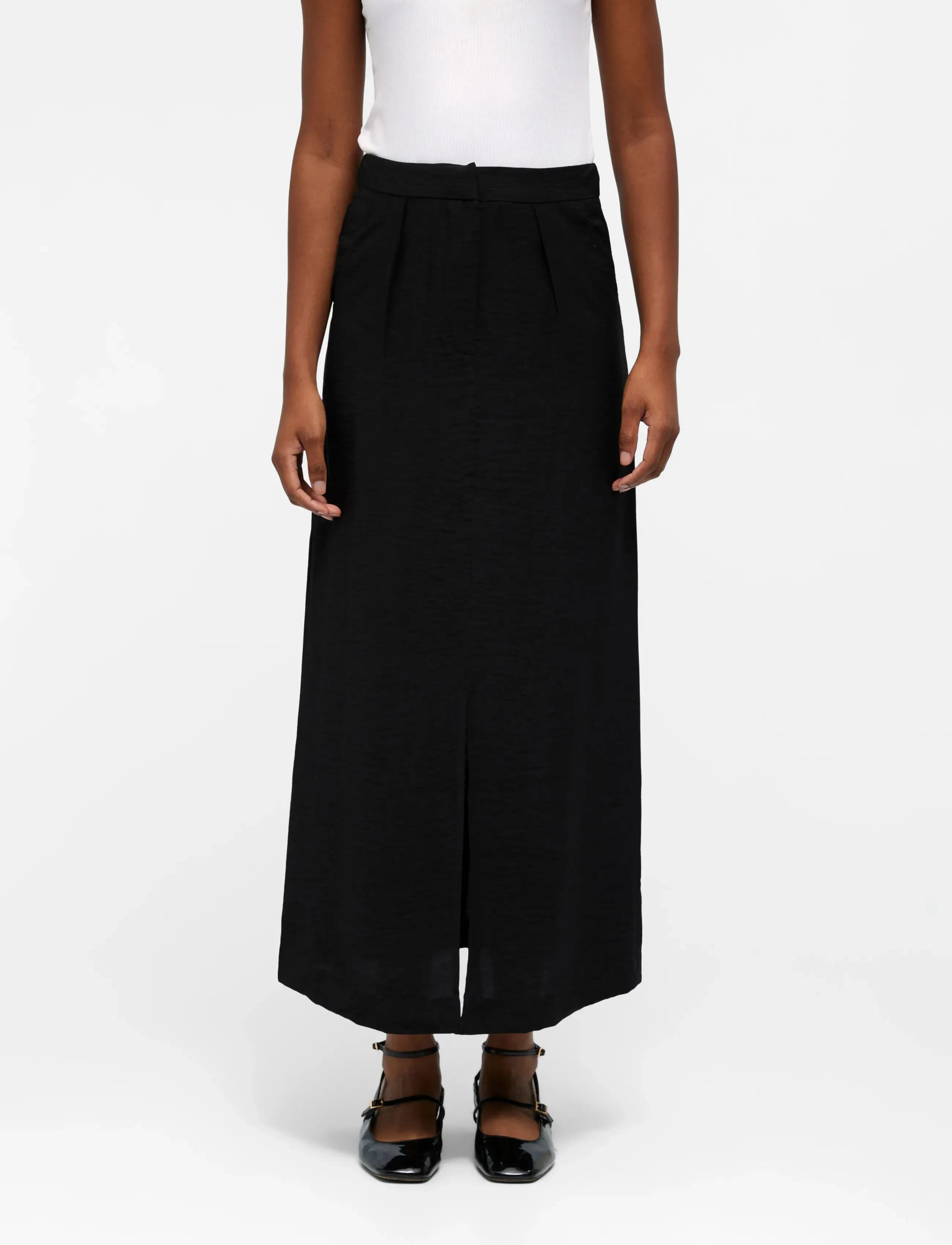 Object - OBJFALINE MW ANCLE SKIRT E SS FAIR 23 - maxi nederdele - black - 0