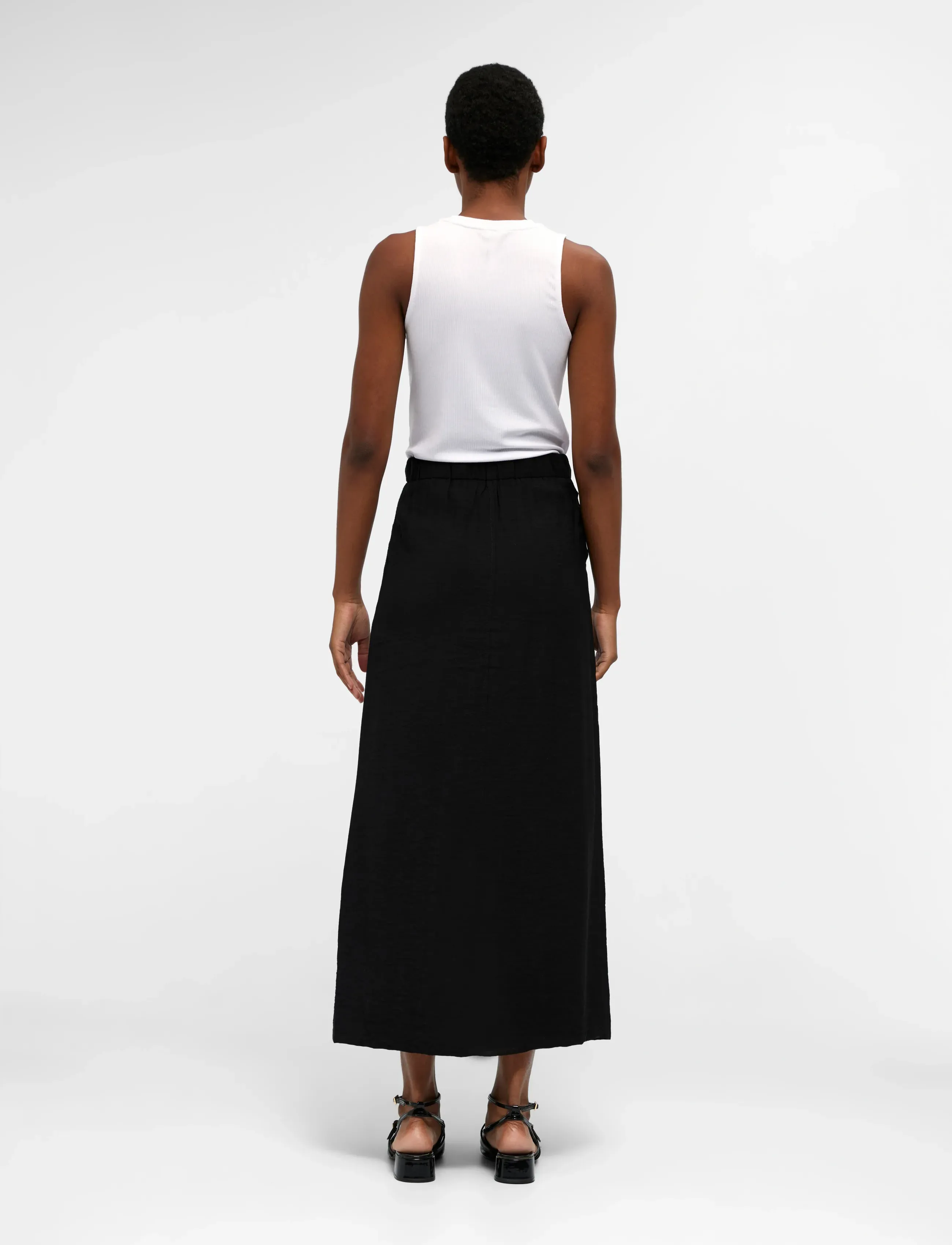 Object - OBJFALINE MW ANCLE SKIRT E SS FAIR 23 - maxi röcke - black - 3