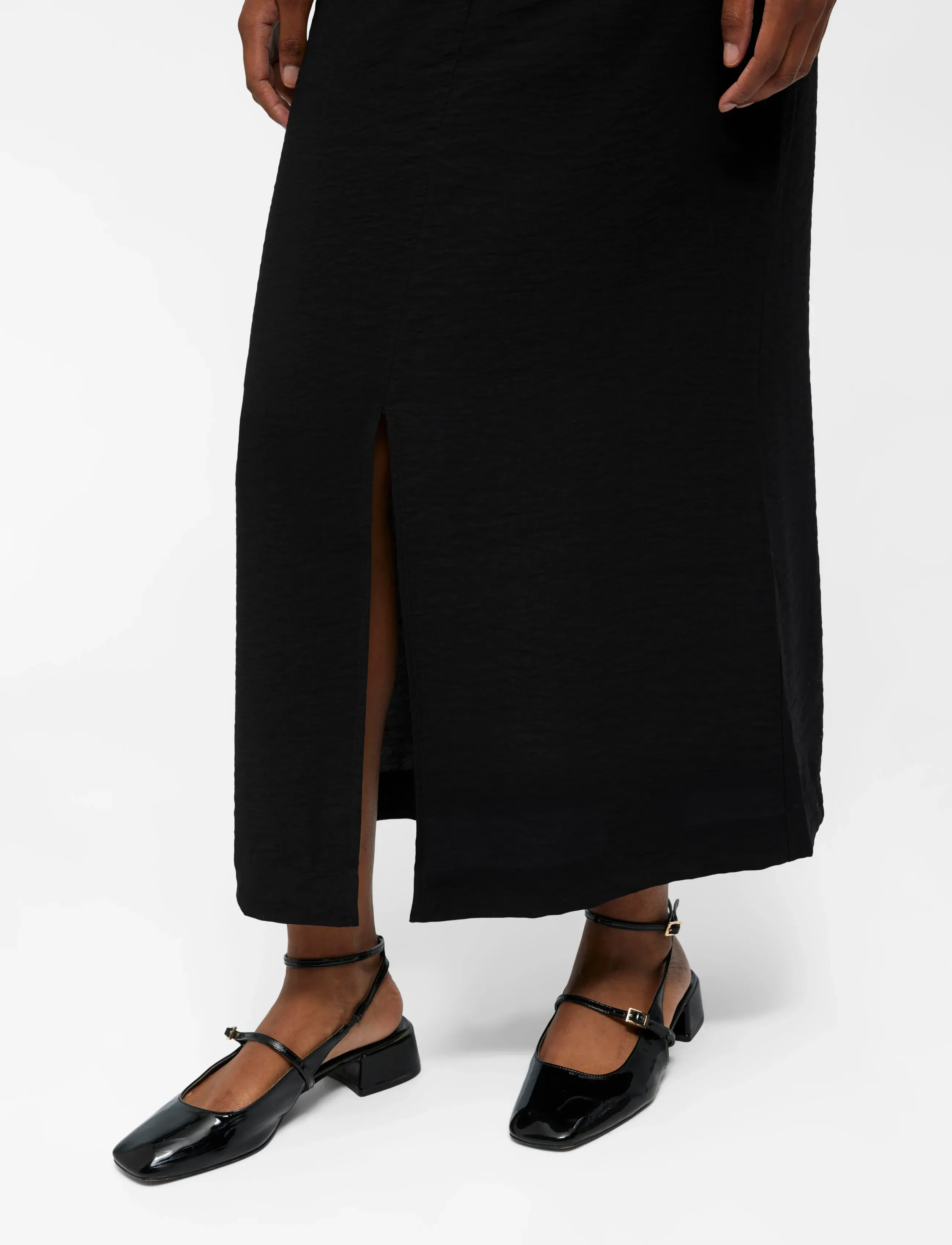 Object - OBJFALINE MW ANCLE SKIRT E SS FAIR 23 - maxi röcke - black - 4